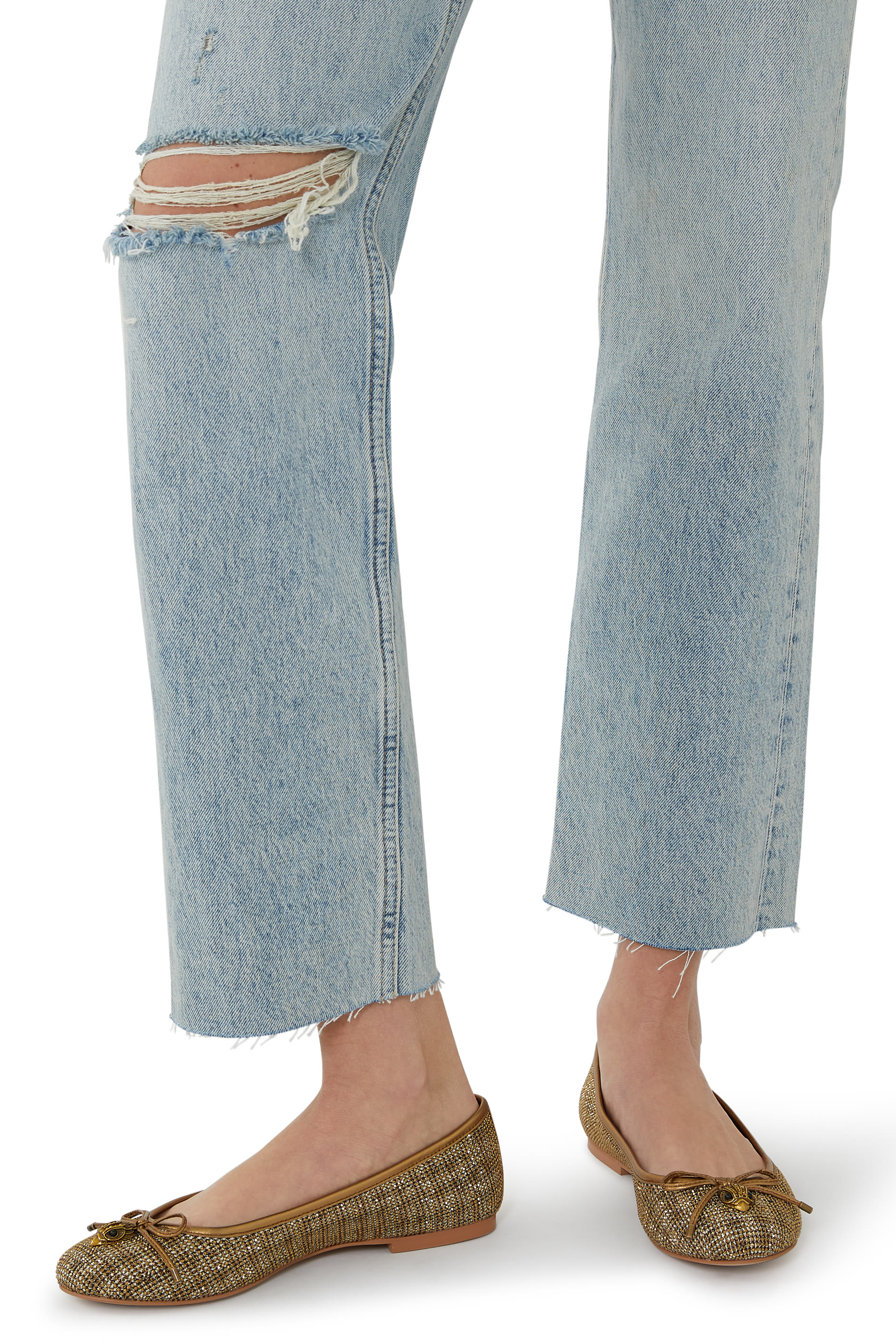 حذاء باليرينا بكعب مسطح بشعار الماركة