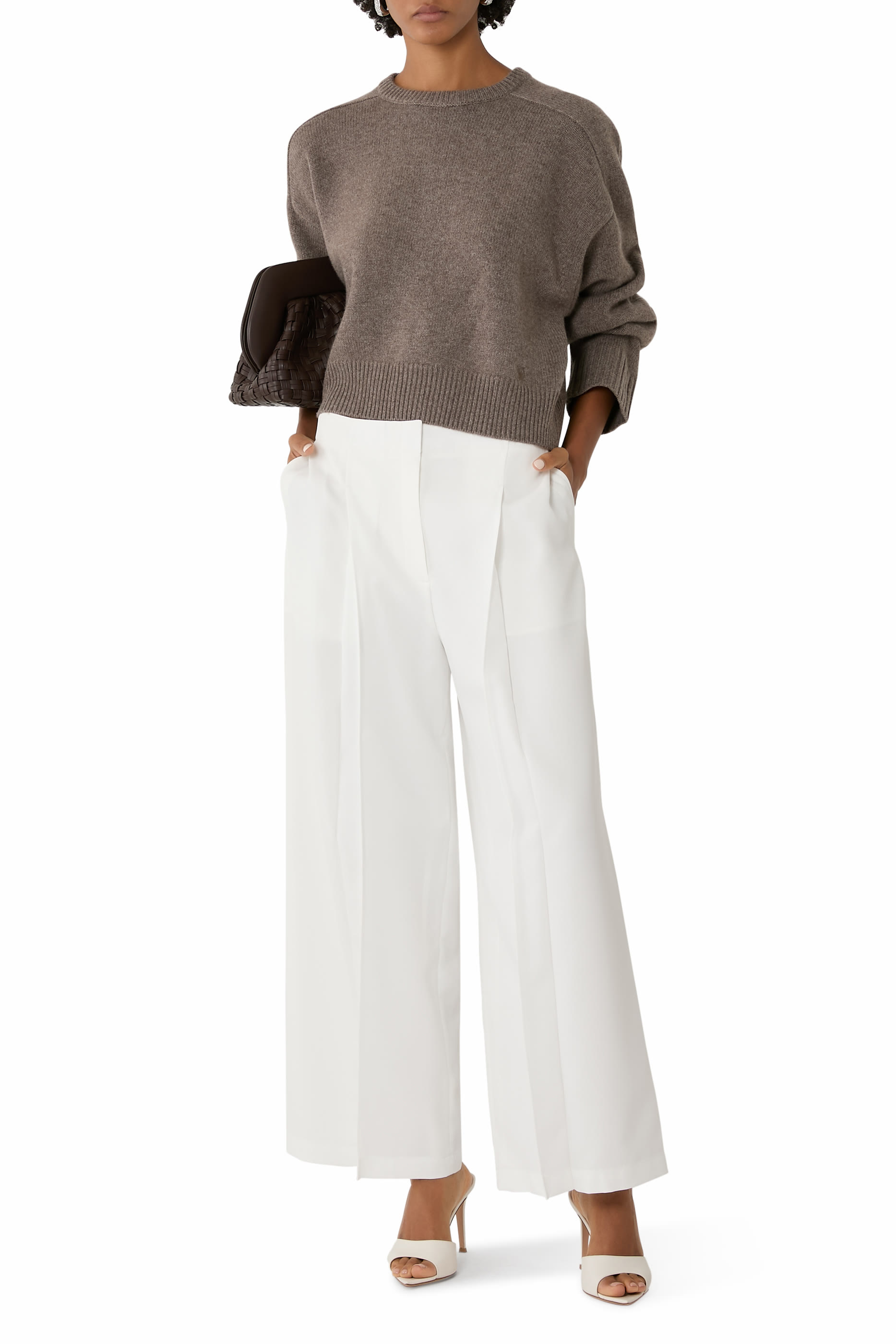 كنزة بروزي بقصة مربعة كشمير