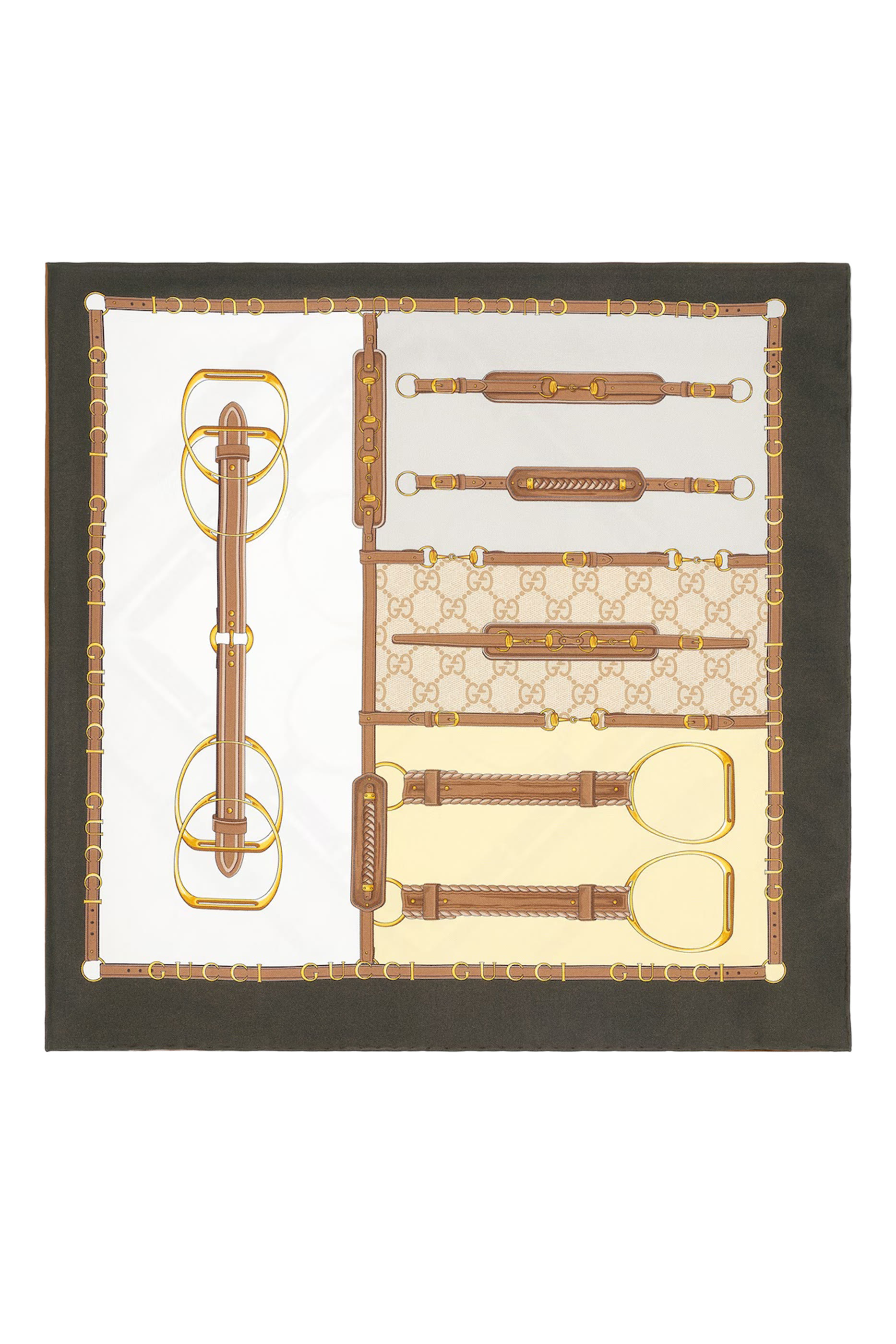 وشاح مربع بنقشة حرير