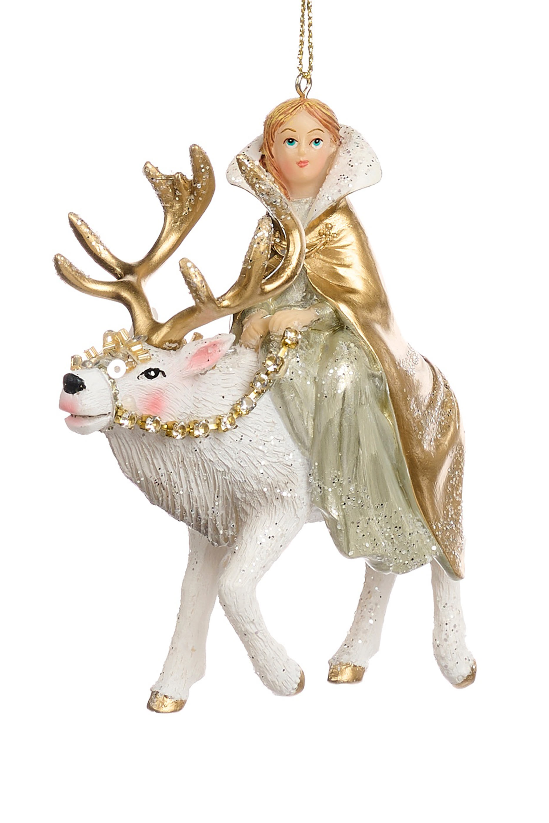 Ornament Snow Lady on Reindeer