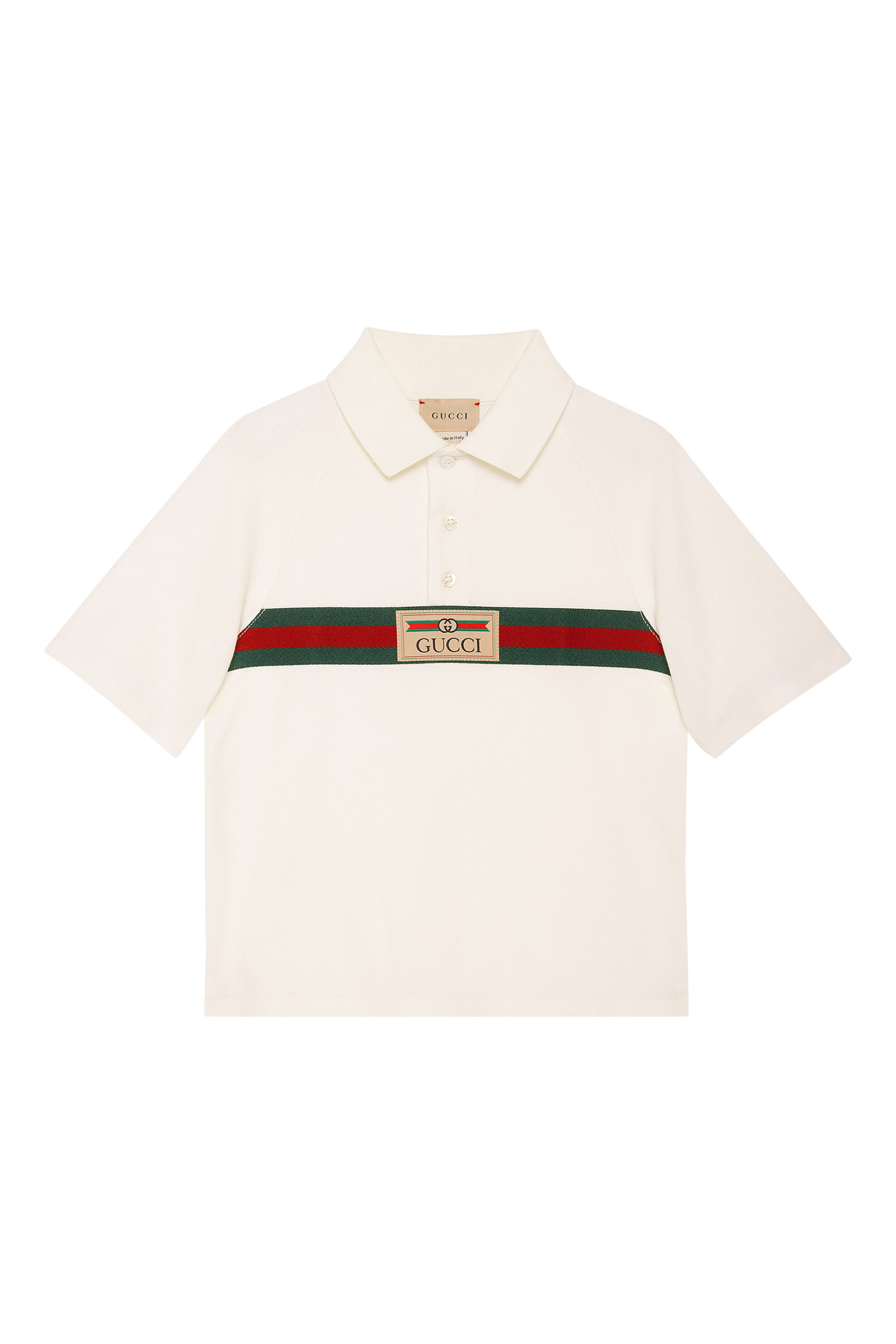 قميص بولو بشريط ويب قطن للأطفال