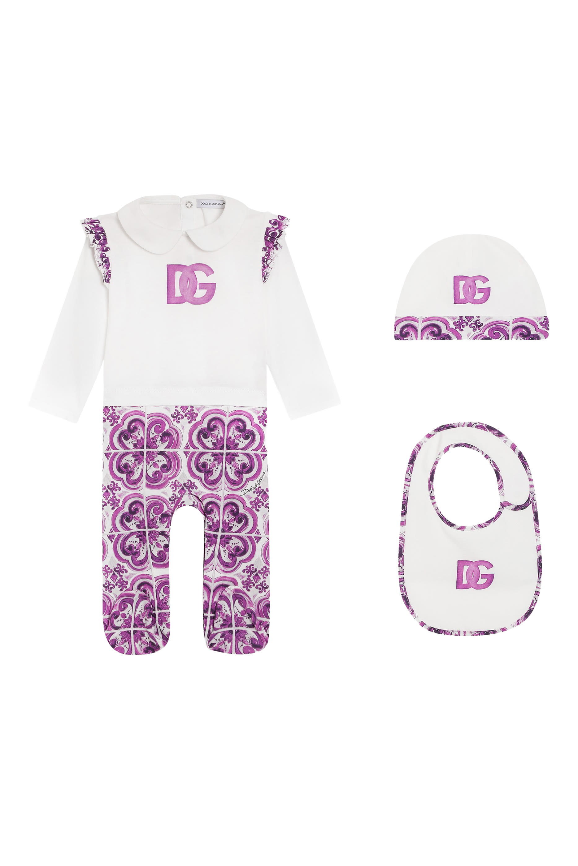 طقم هدية بطبعة مايوليكا جيرسيه، ثلاث قطع للأطفال