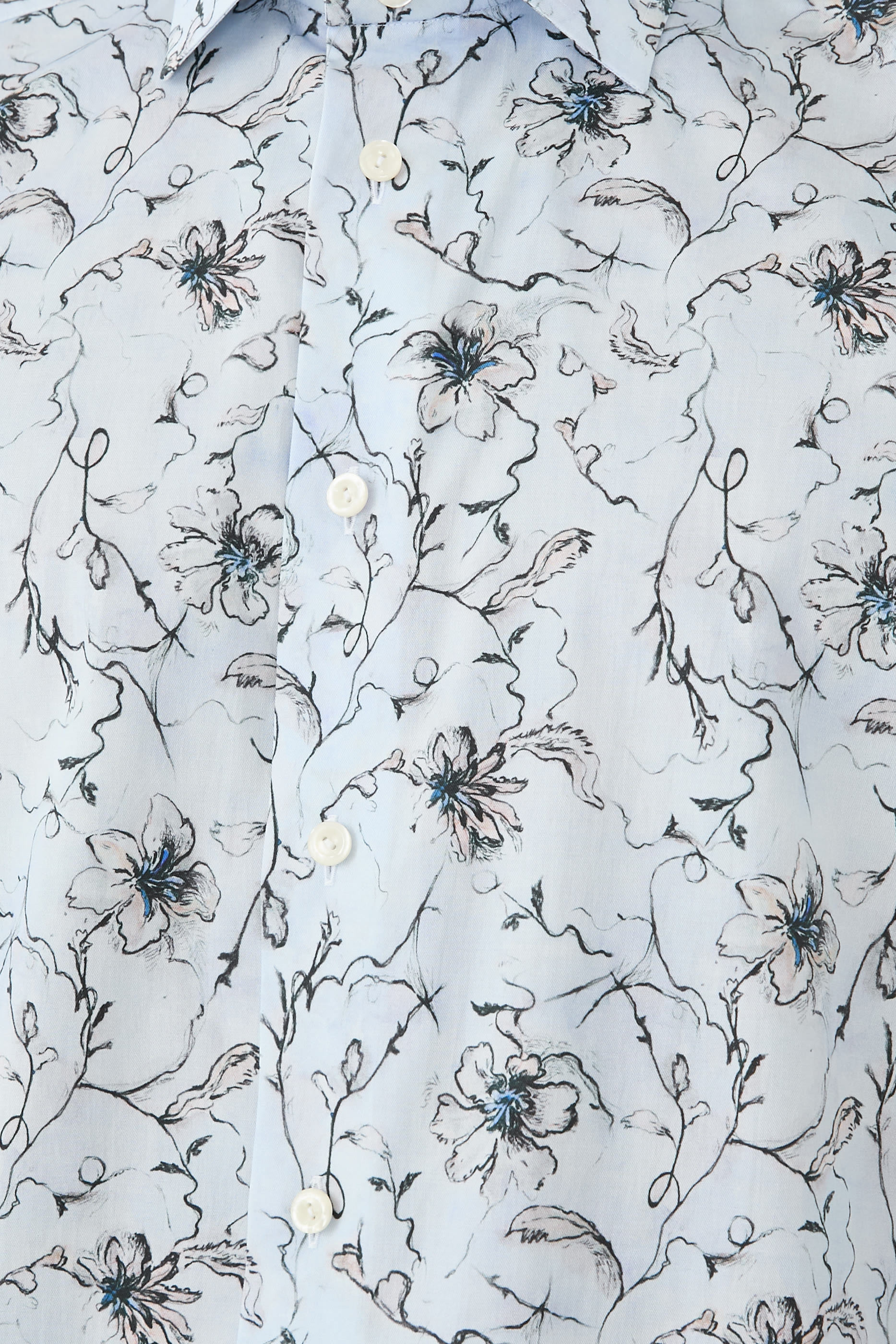 قميص بنقشة زهور وشعار الماركة تويل