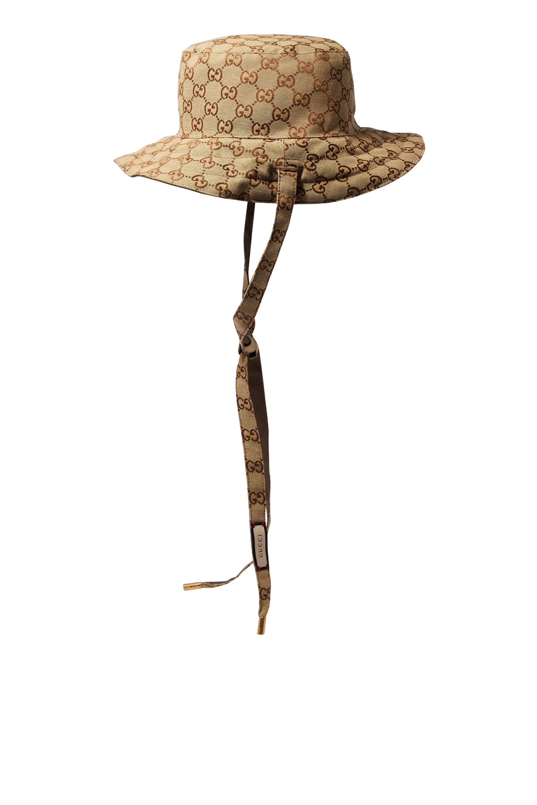 قبعة بوجهين قنب مزين بشعار GG&rlm;