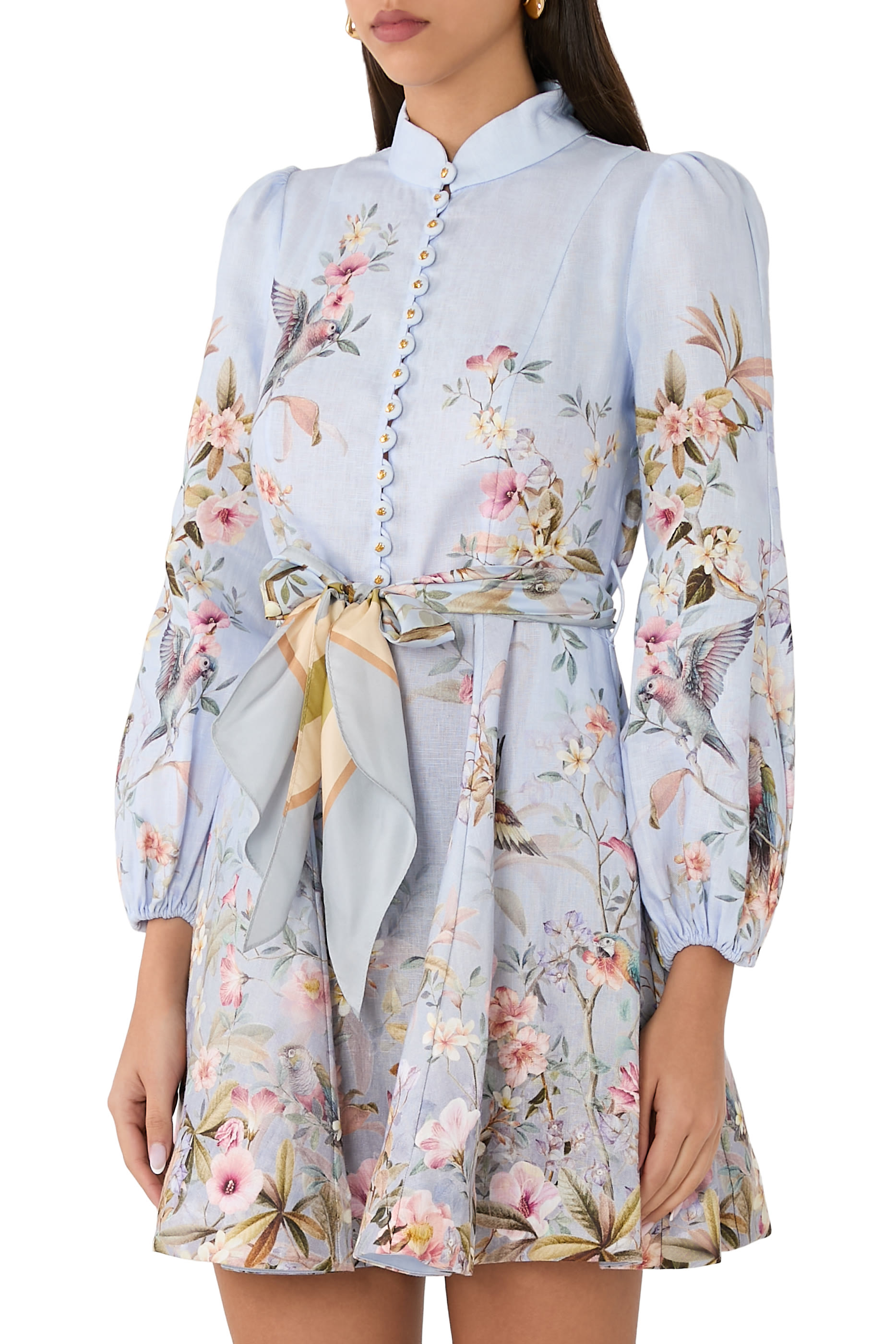 فستان ريبالين قصير بأززرار