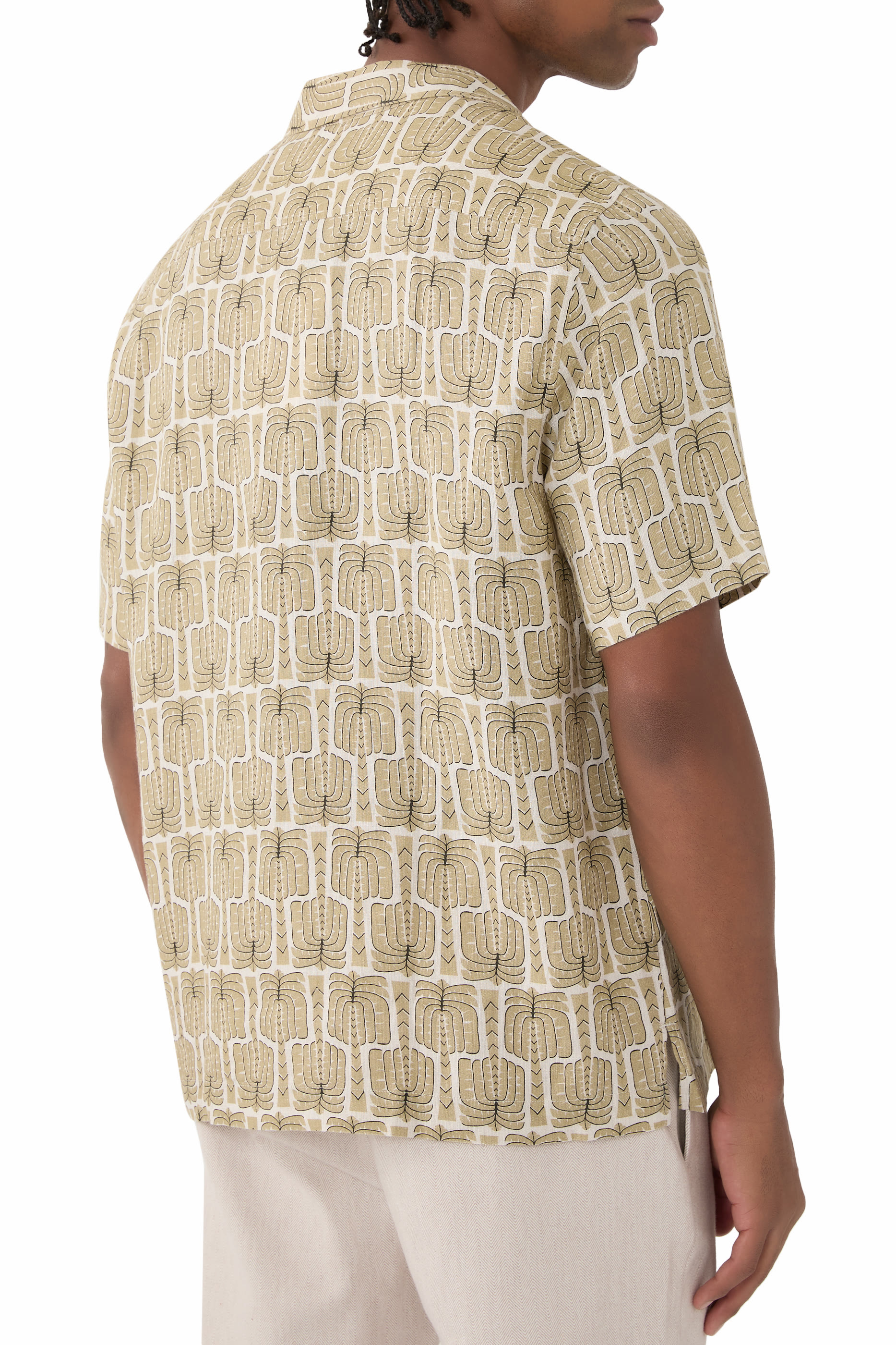 قميص روبيرتو بالميرا بطبعات كتان 