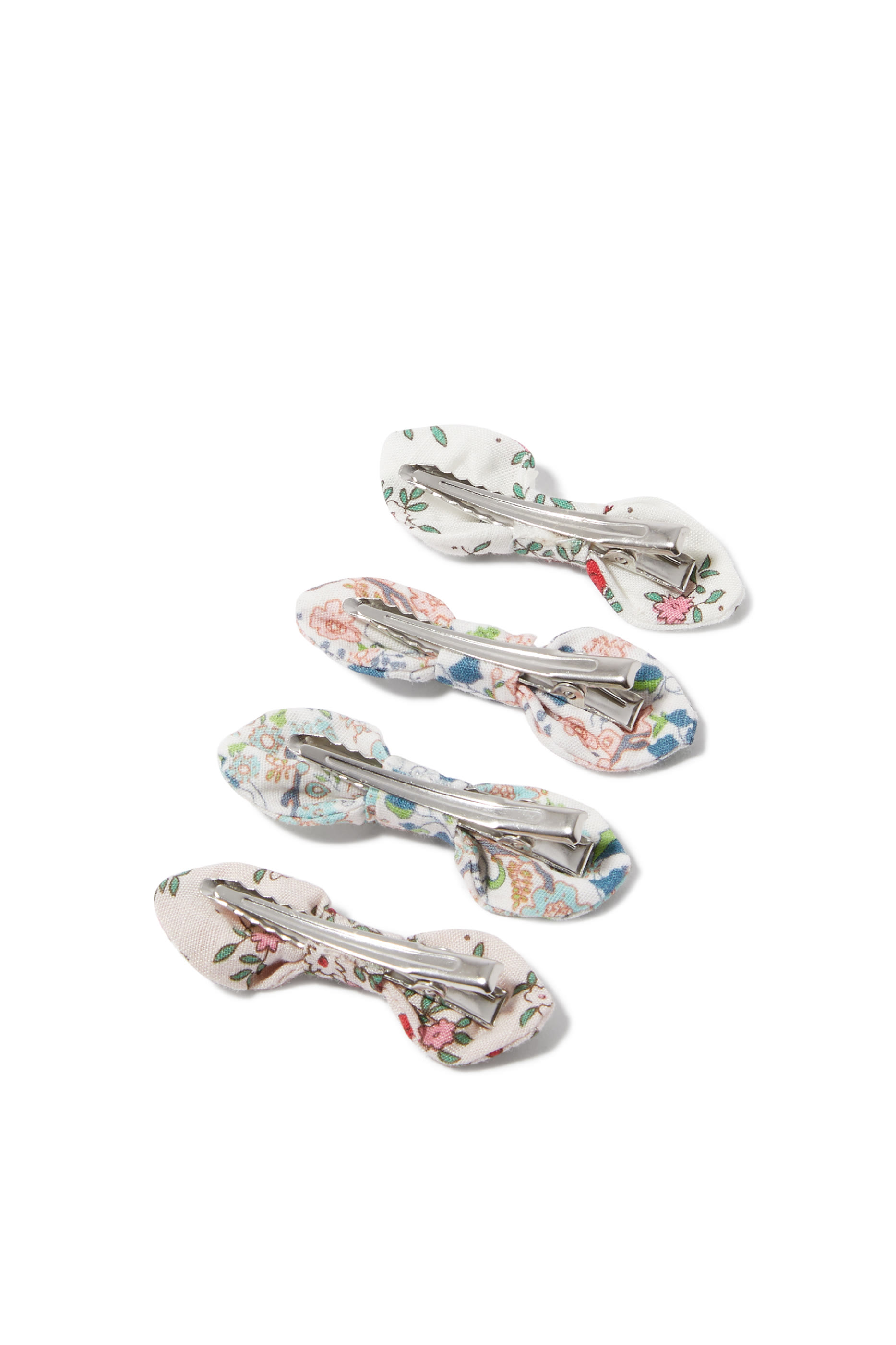 مشابك شعر بتصميم فيونكة بنقشة زهور للأطفال