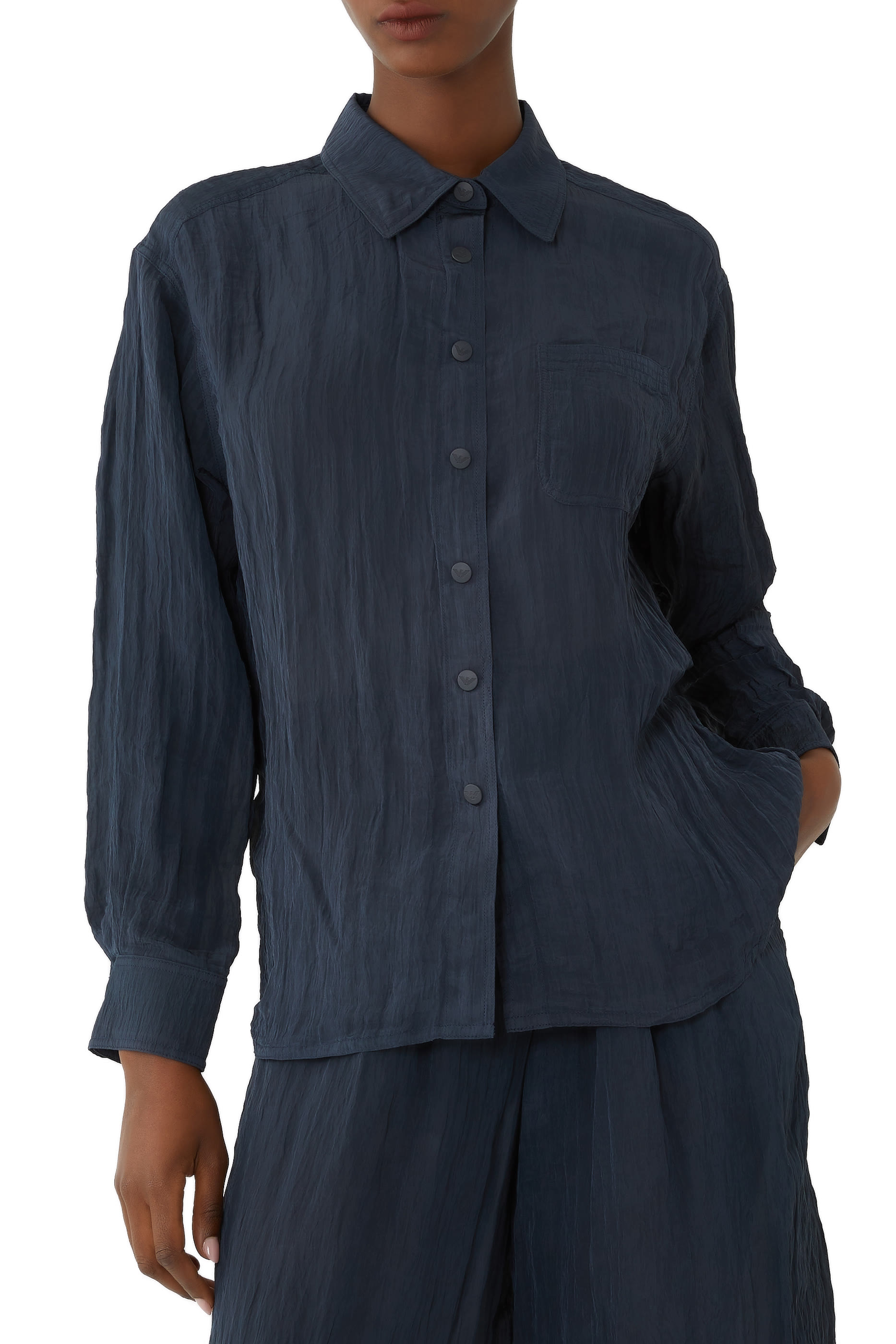 قميص بتصميم مجعد