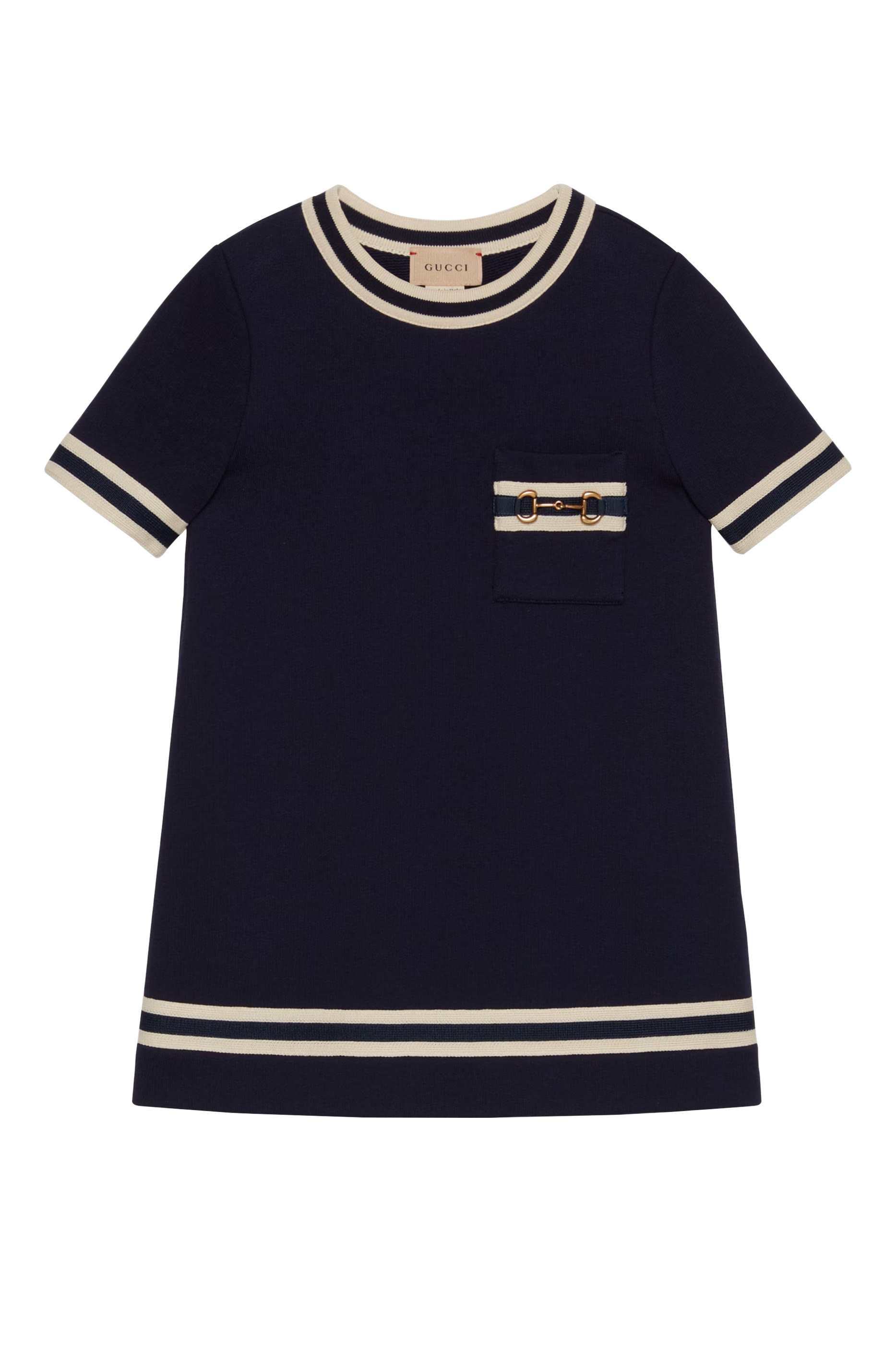 فستان قطن جيرسيه بحلية لجام الحصان للأطفال