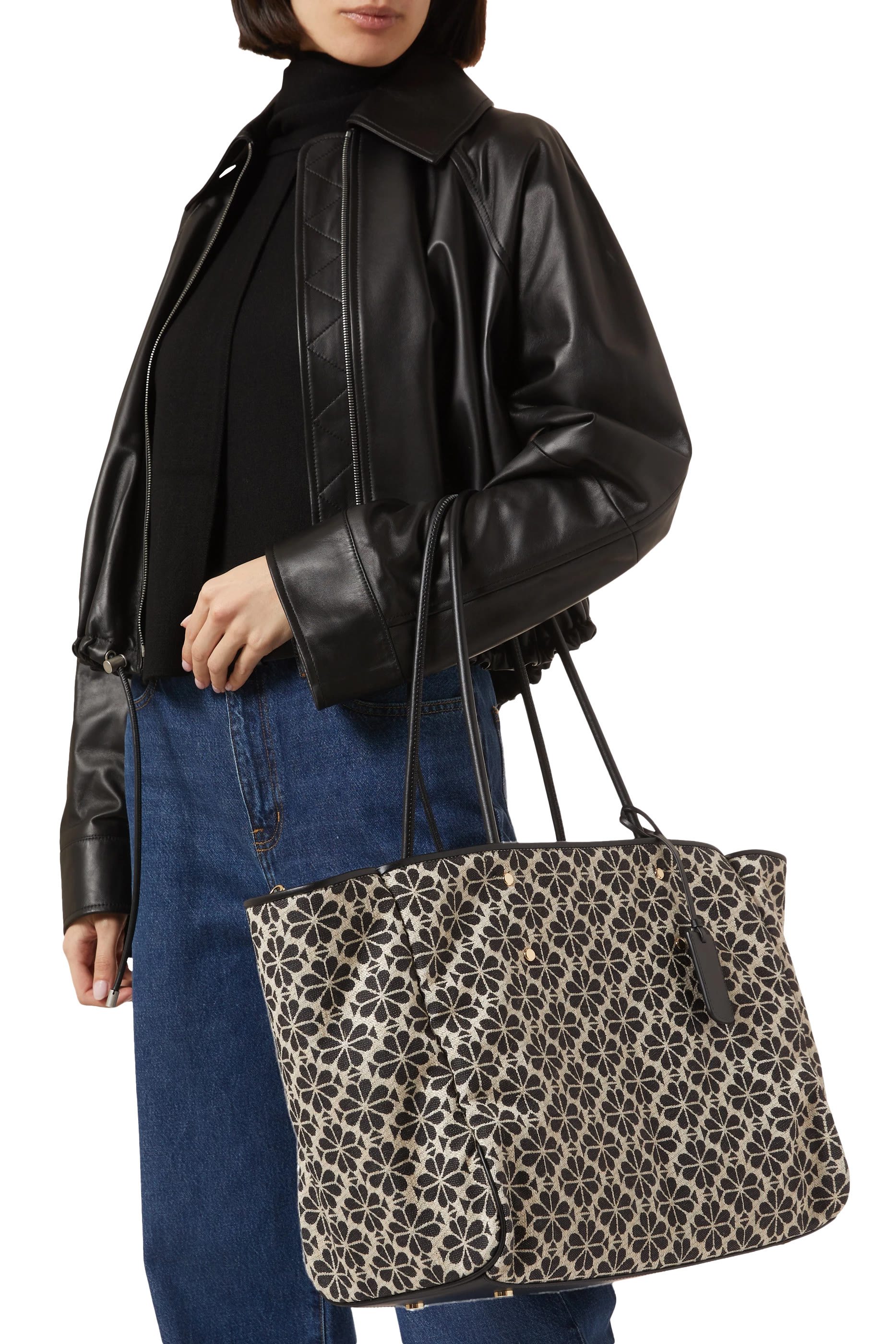 حقيبة يد كبيرة ايفريثينج بنقشة زهور بالشكل البستوني جاكار