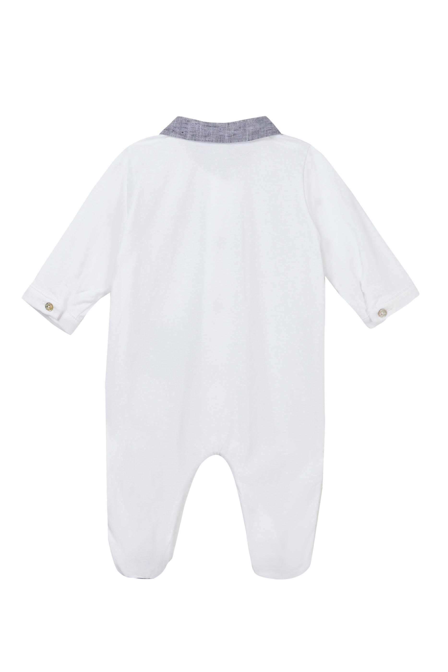 لباس قطعة واحدة بياقة بلون مغاير