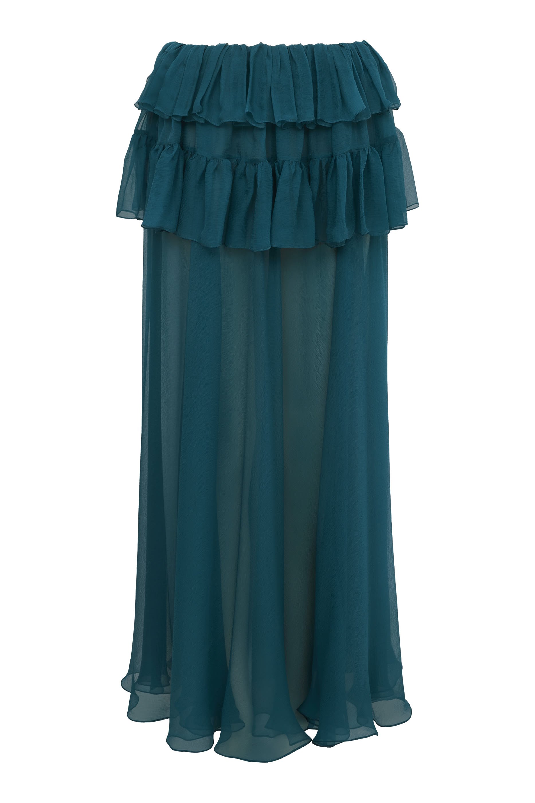 تنورة طويلة بتصميم متدرج بكشكش