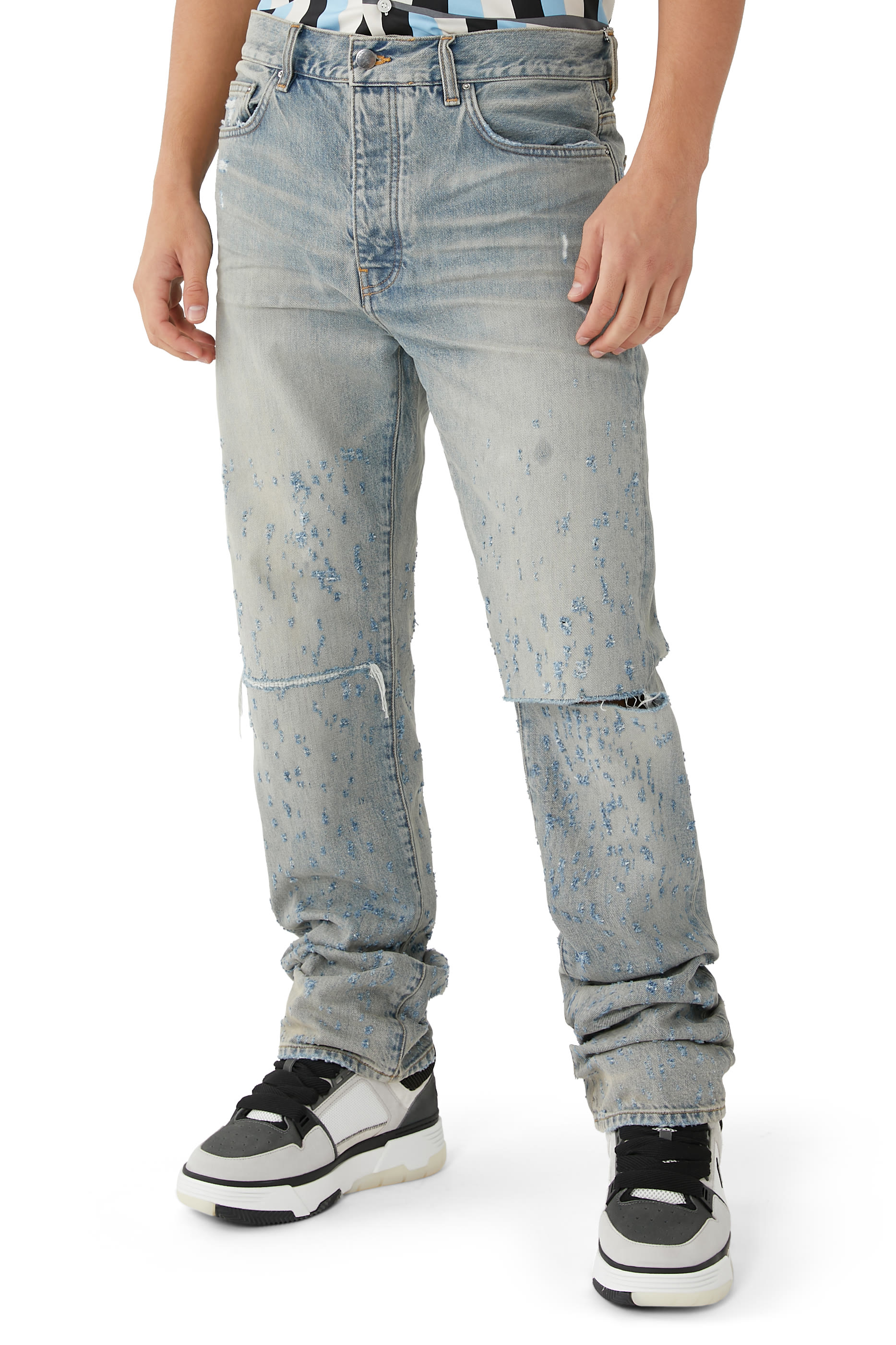 بنطال جينز شوت غان بقصة ساق مستقيمة