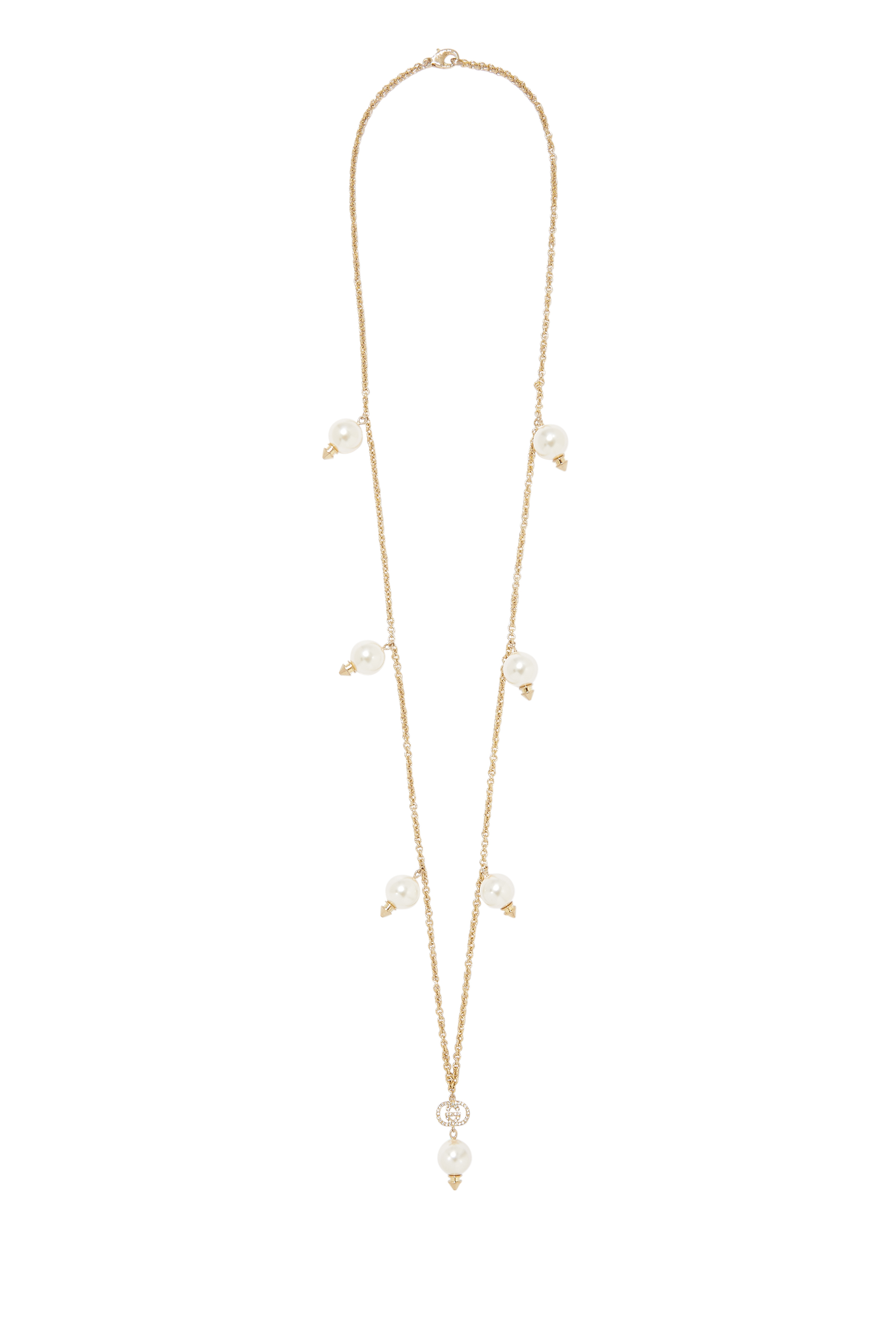 قلادة مزينة بلؤلؤ ودلاية حرفي GG