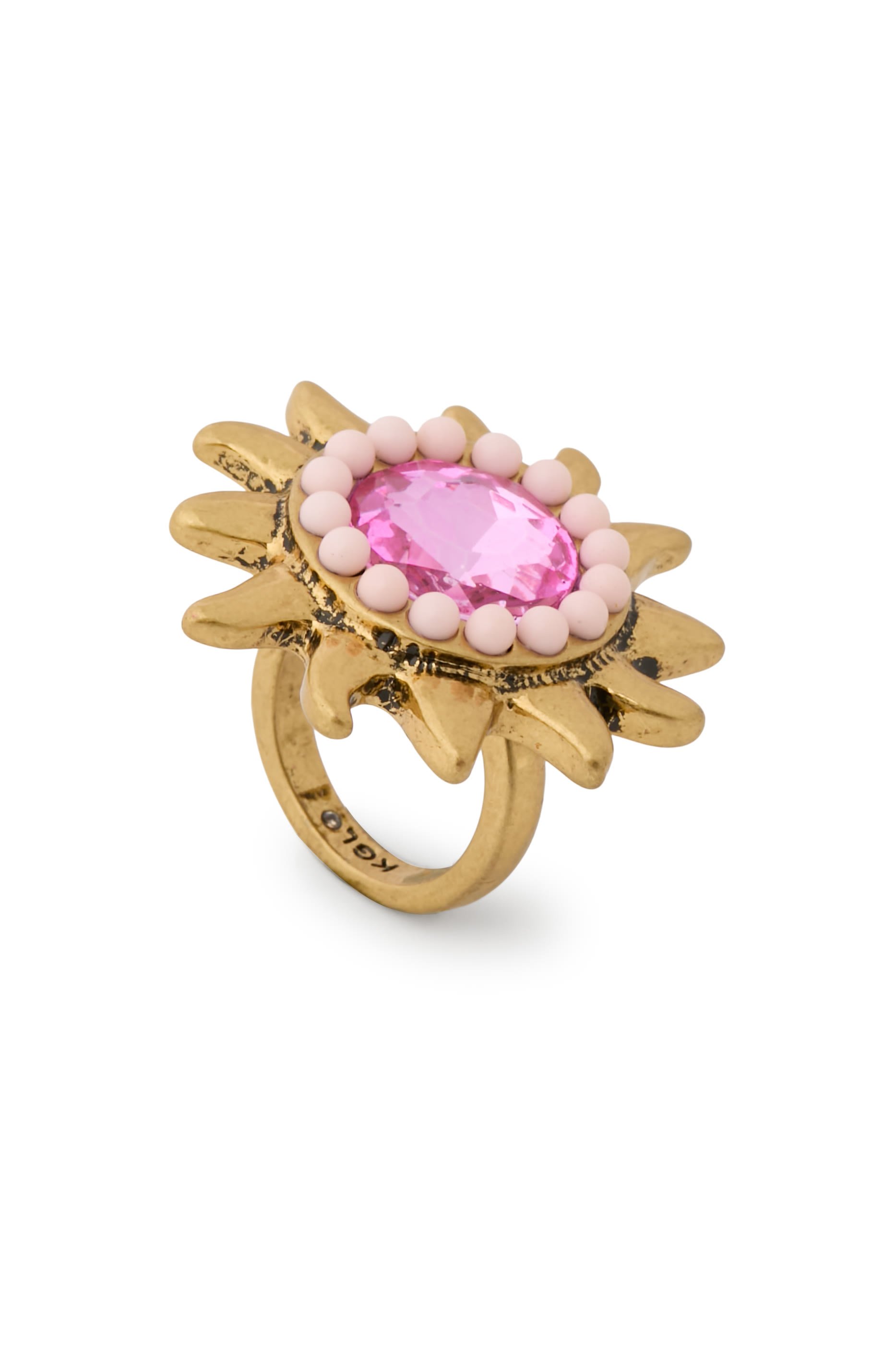 خاتم سن مرصع بكريستال، نحاس