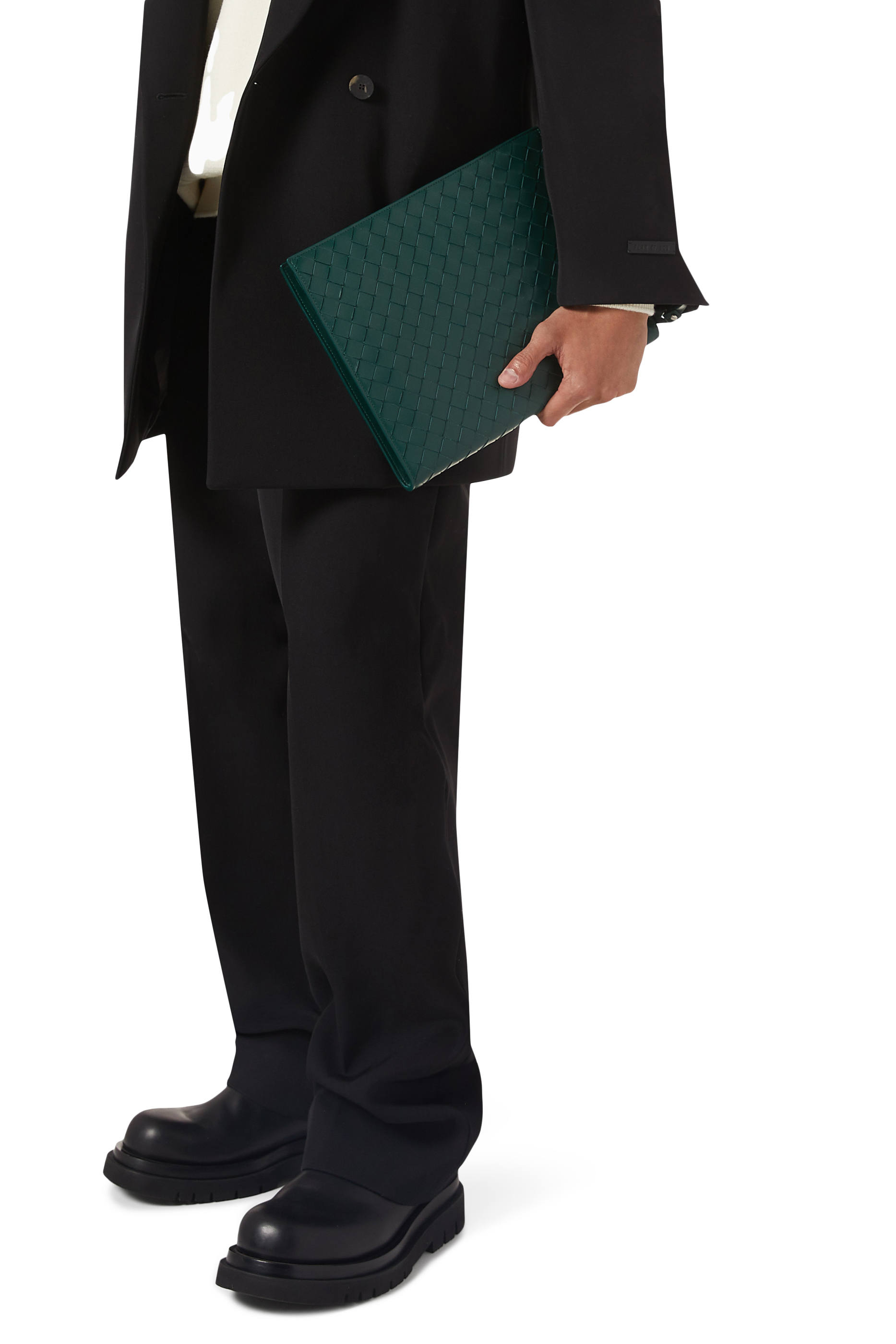 حقيبة صغيرة بنصف سحاب بتصميم مجدول