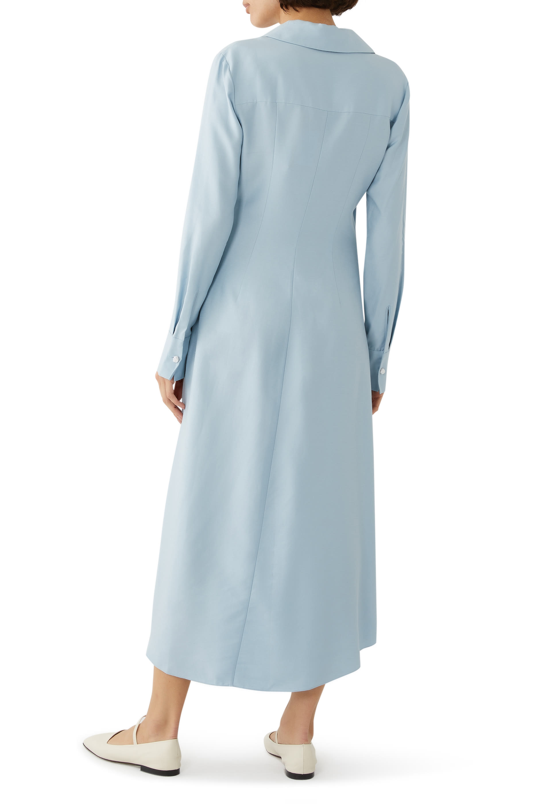 فستان سبينسر متوسط الطول بتصميم قميص