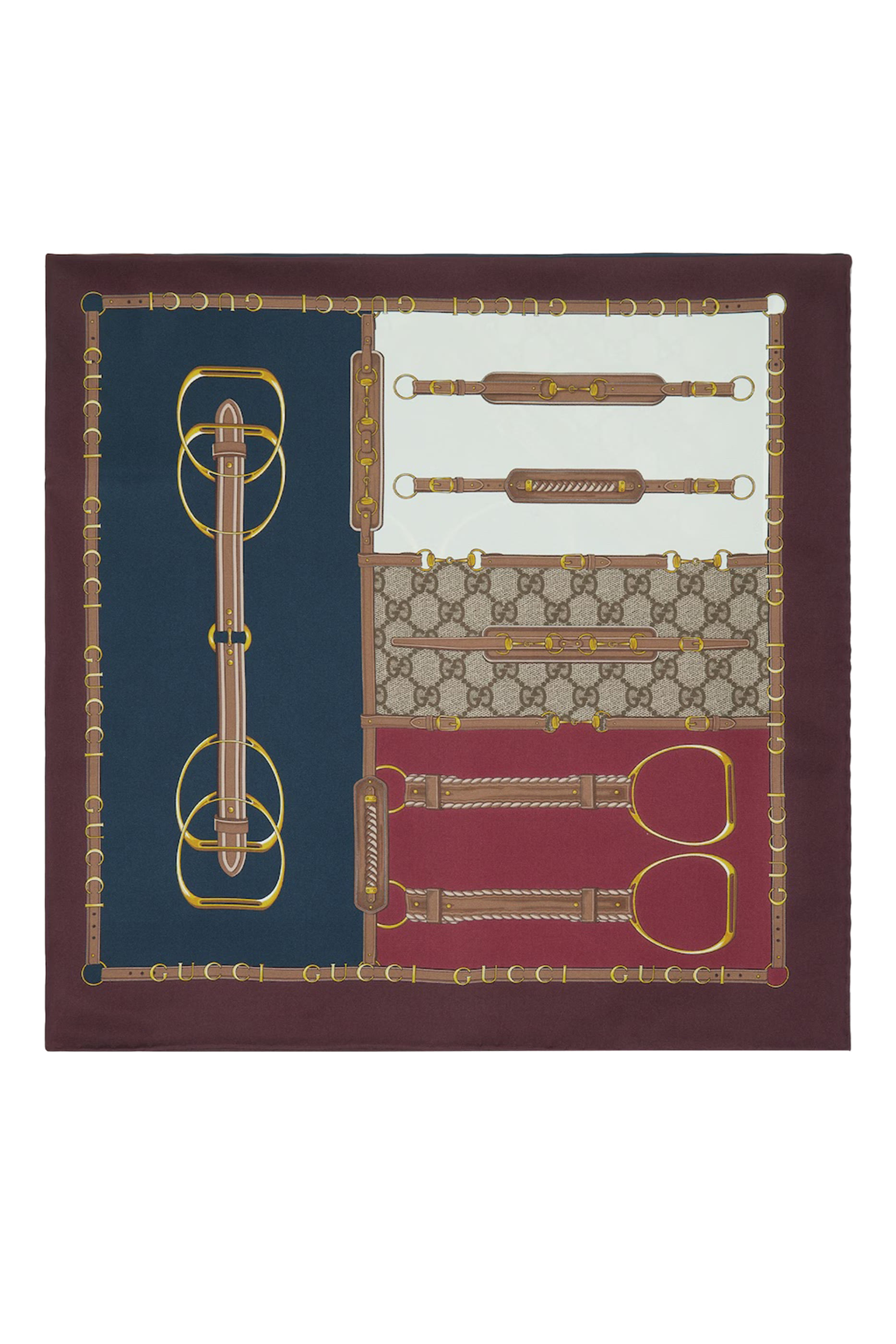 وشاح مربع بنقشة حرير