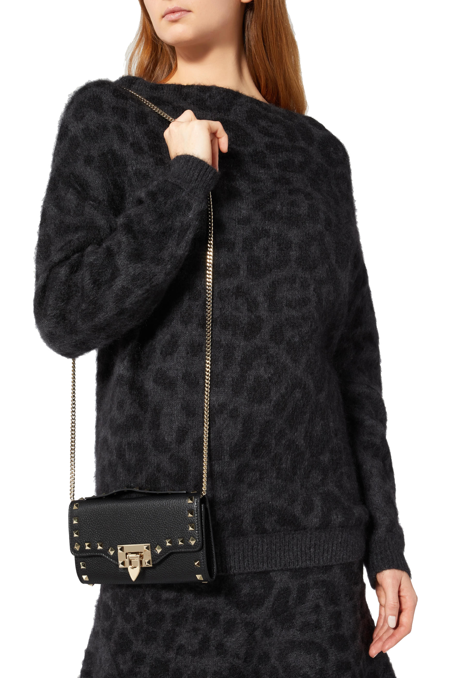 حقيبة بسلسلة وحلي هرمية