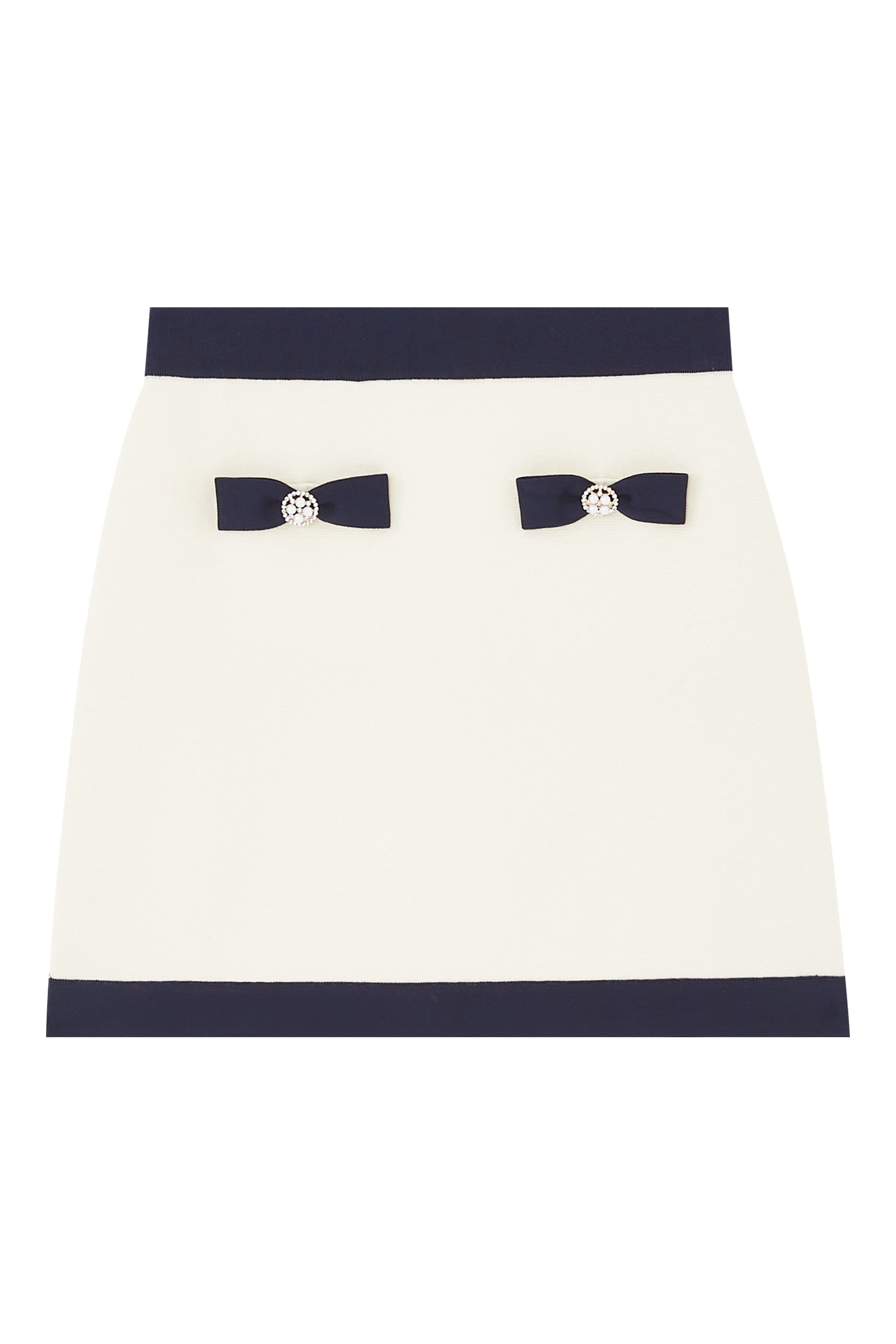 تنورة منسوجة قصيرة بربطات فيونكة