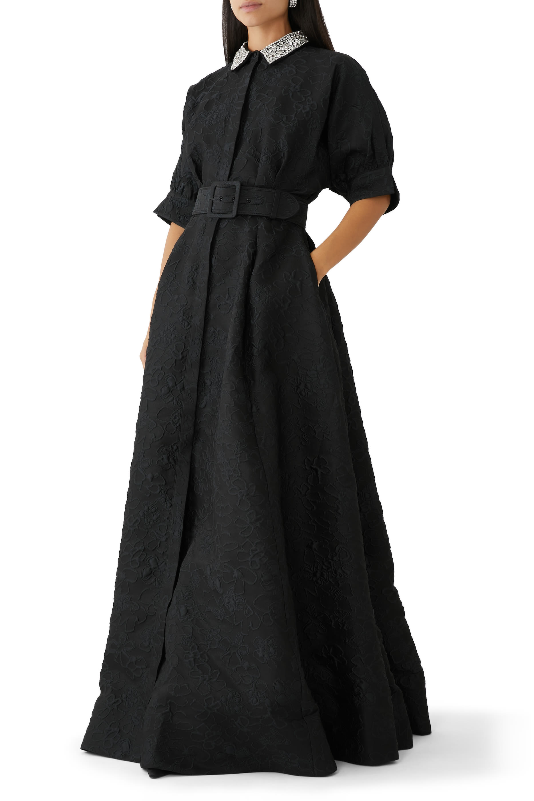 فستان سهرة استير بأكمام قصيرة