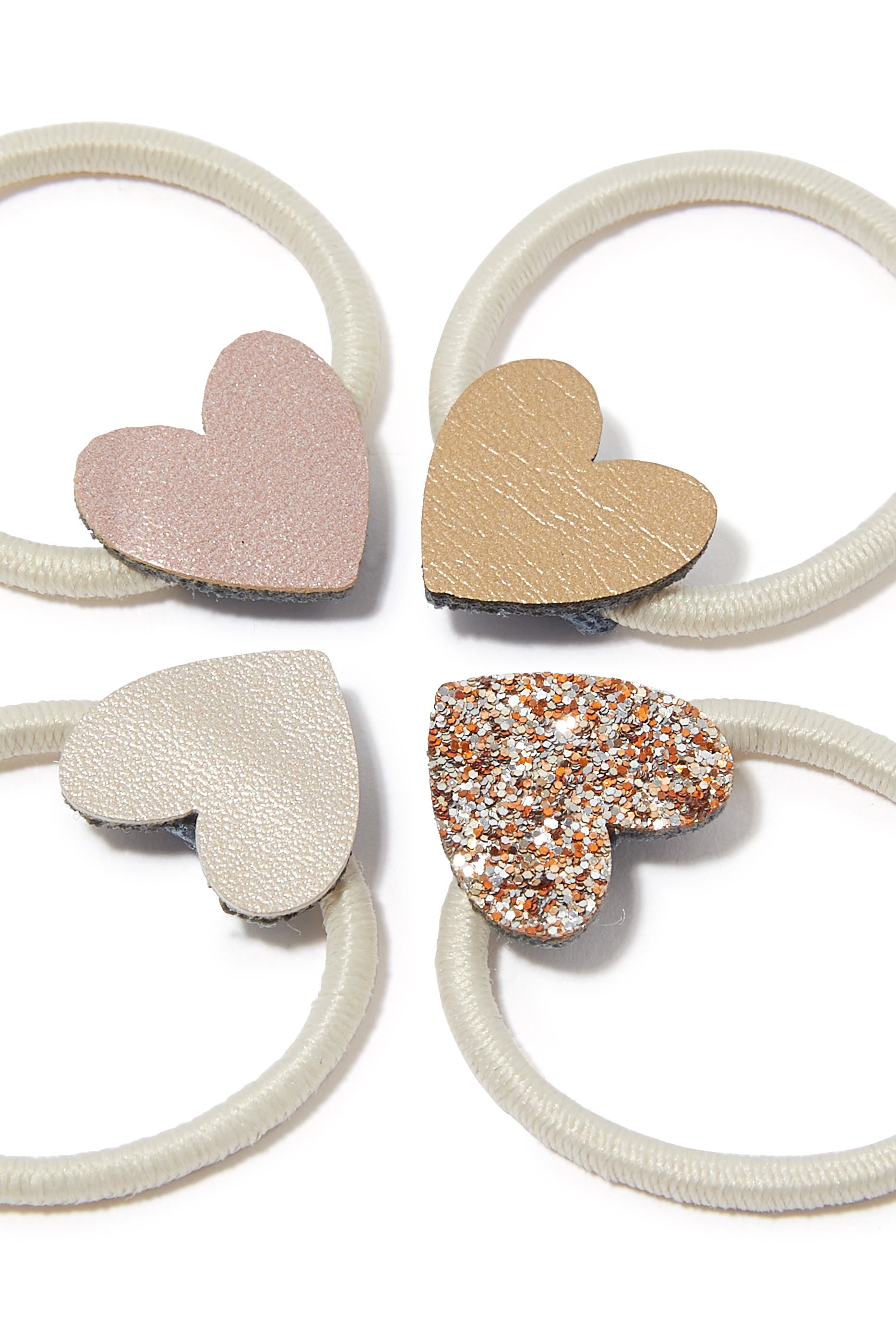 طقم ربطات شعر صغيرة بتصميم قلوب 8 قطع