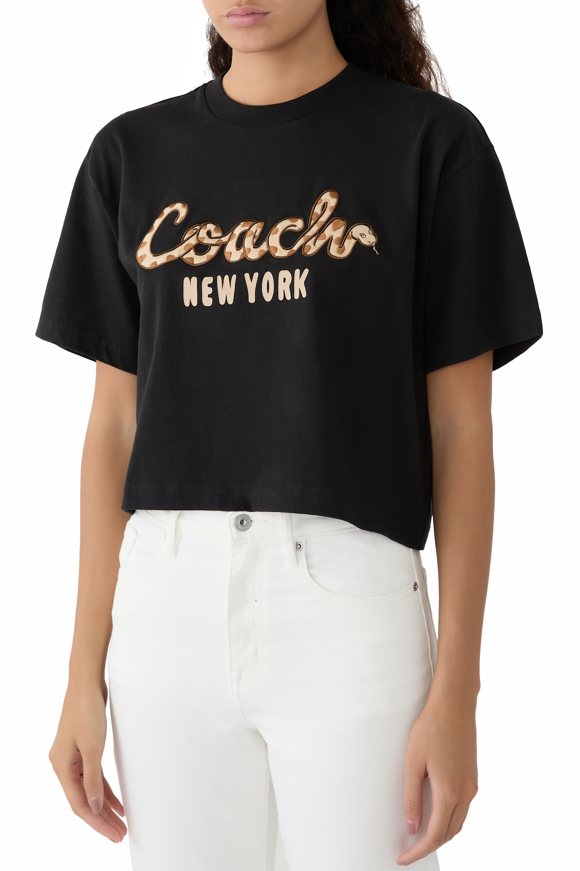 تيشيرت بقصة قصيرة بطبعة ثعبان للعام الجديد