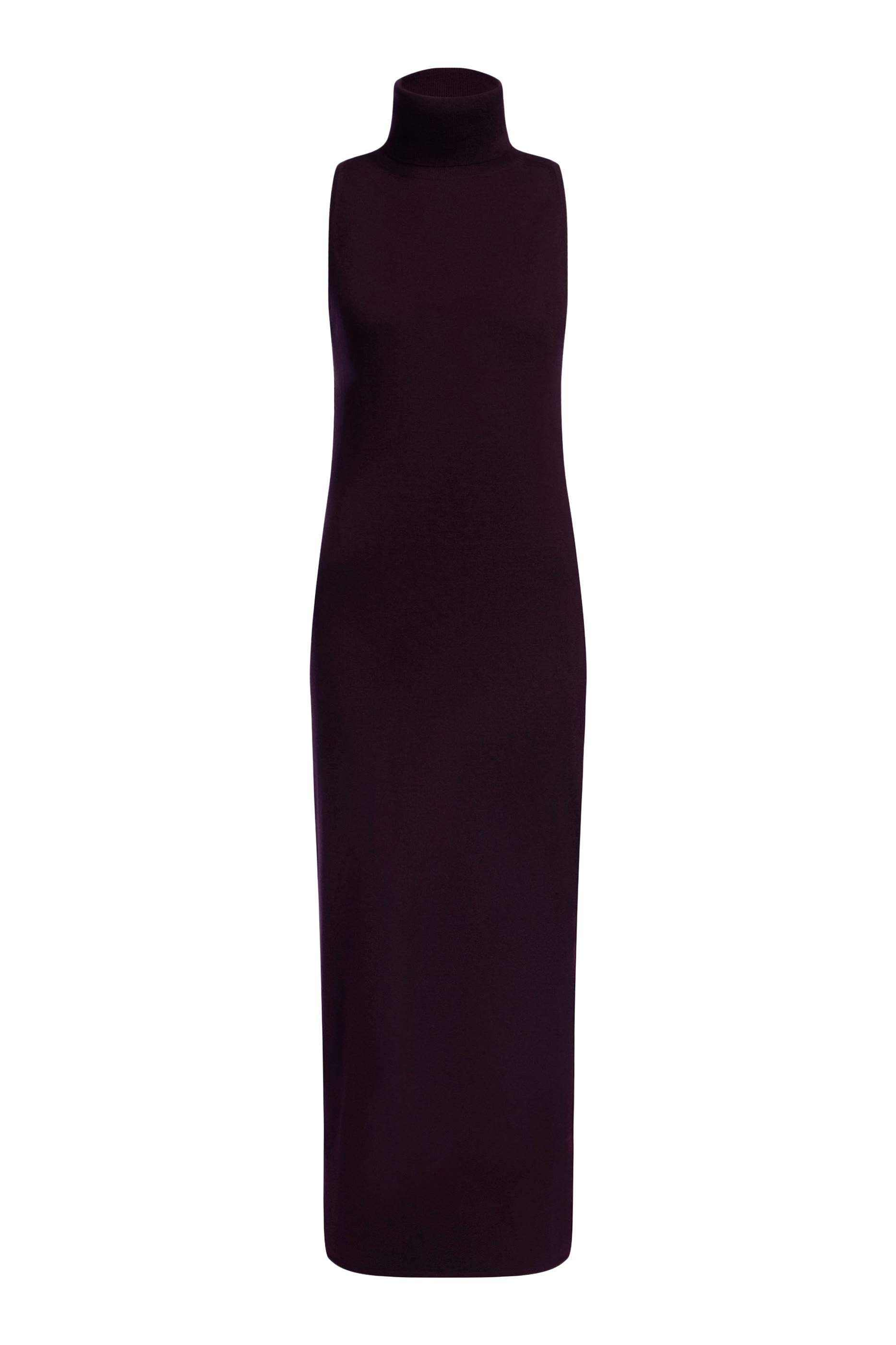 فستان بياقة عالية حرير وصوف ميرينو