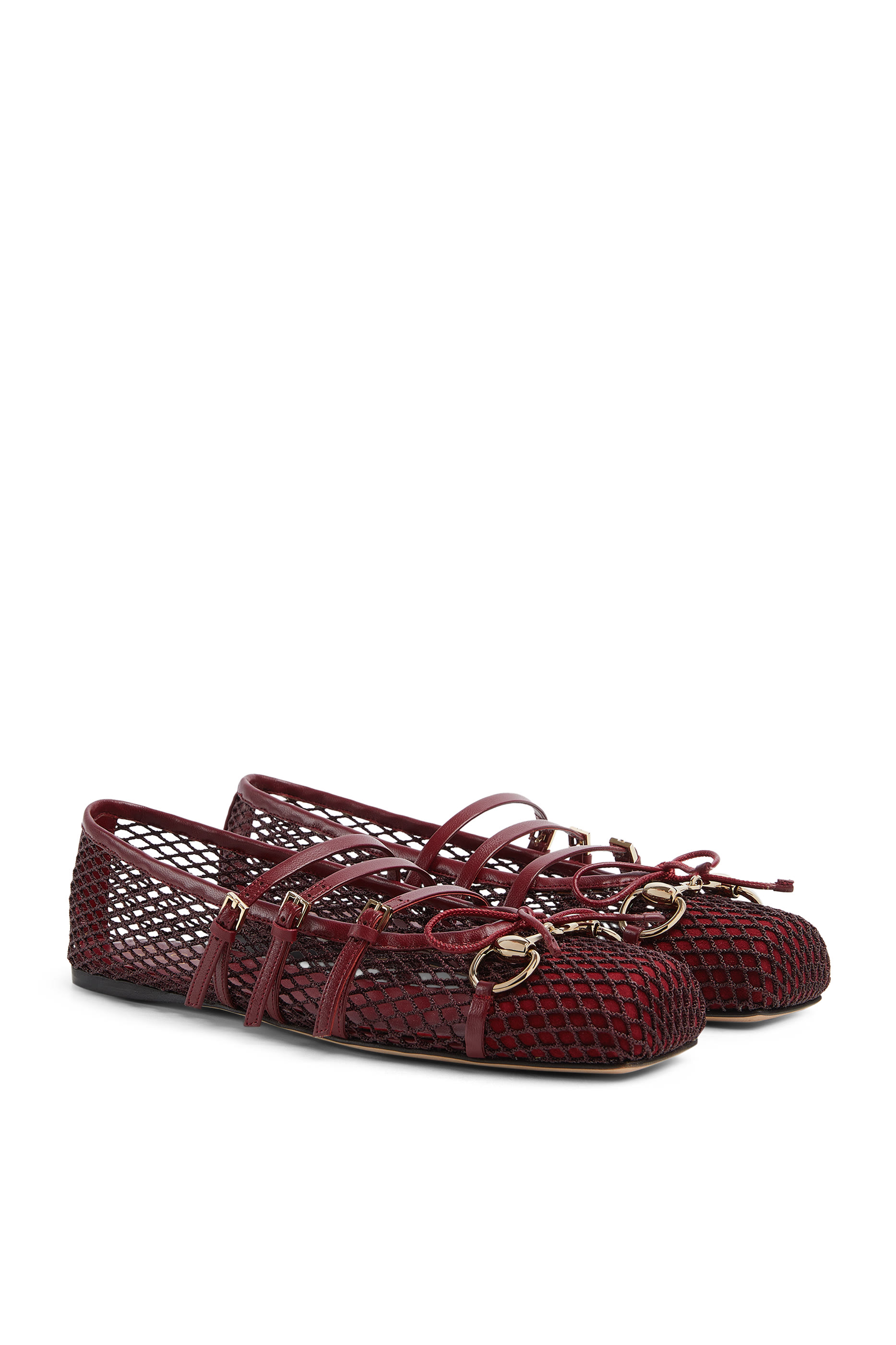 حذاء بالرينا بكعب مسطح وحلية لجام الحصان وشعار الماركة