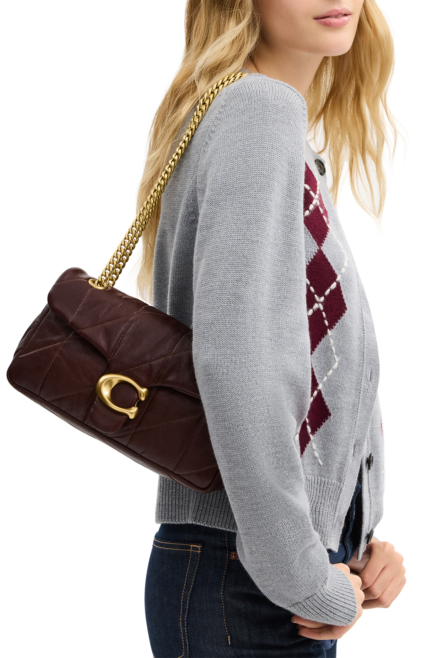 حقيبة كتف تابي 26 بحياكة مبطنة