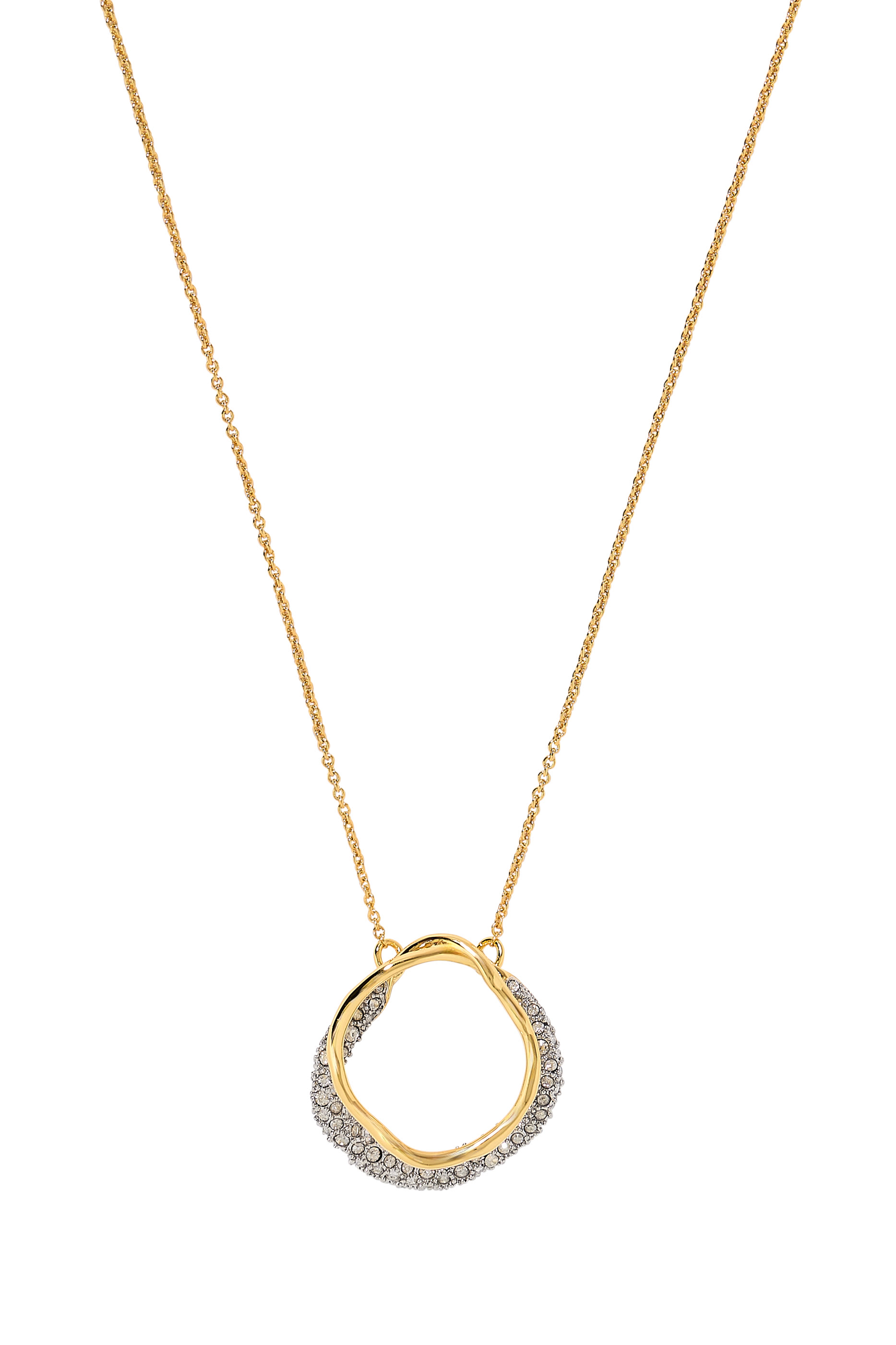 Solanales Orbit Necklace, 14K Gold Plated Brass