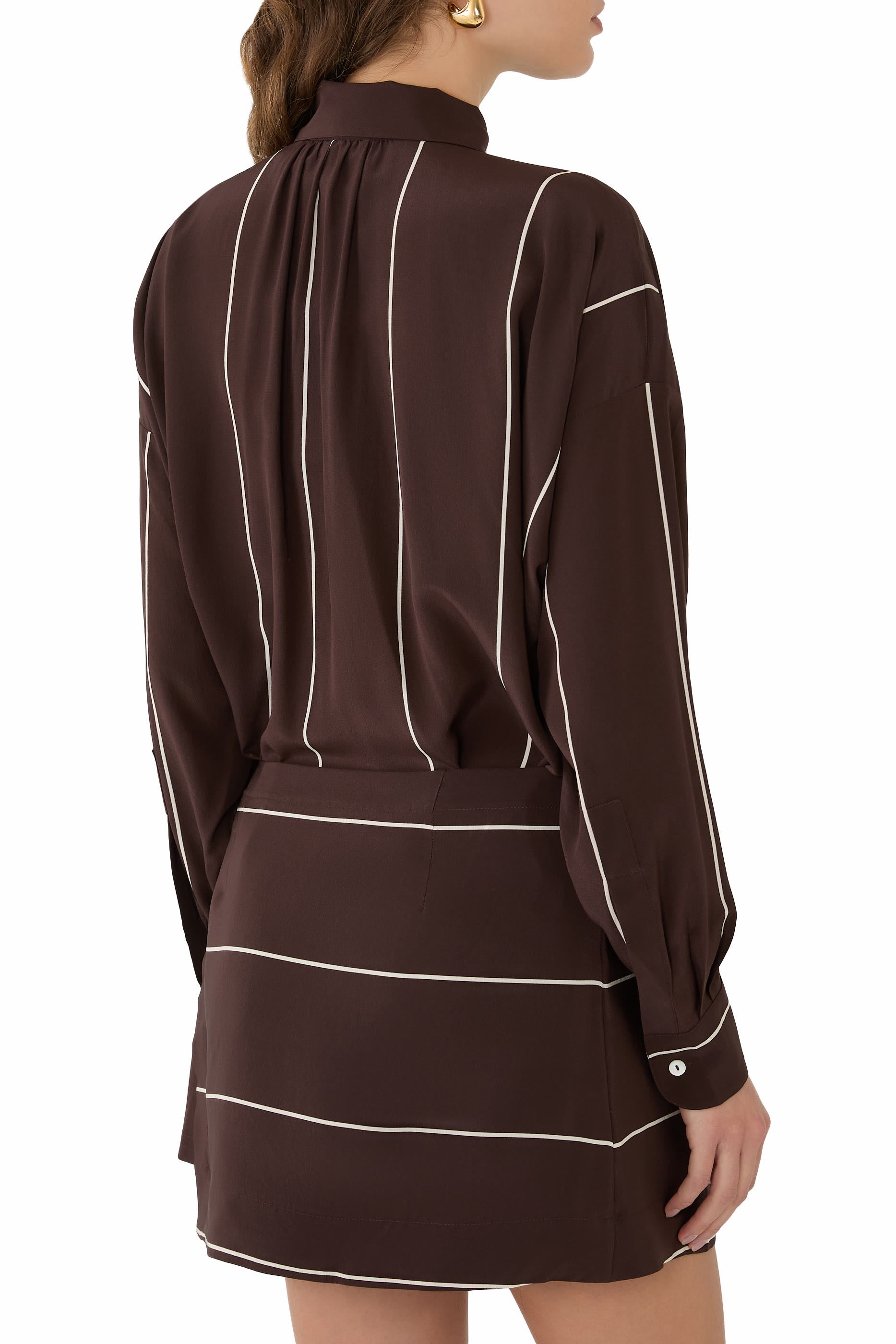 فستان أورتا قصير بتصميم ملفوف حرير