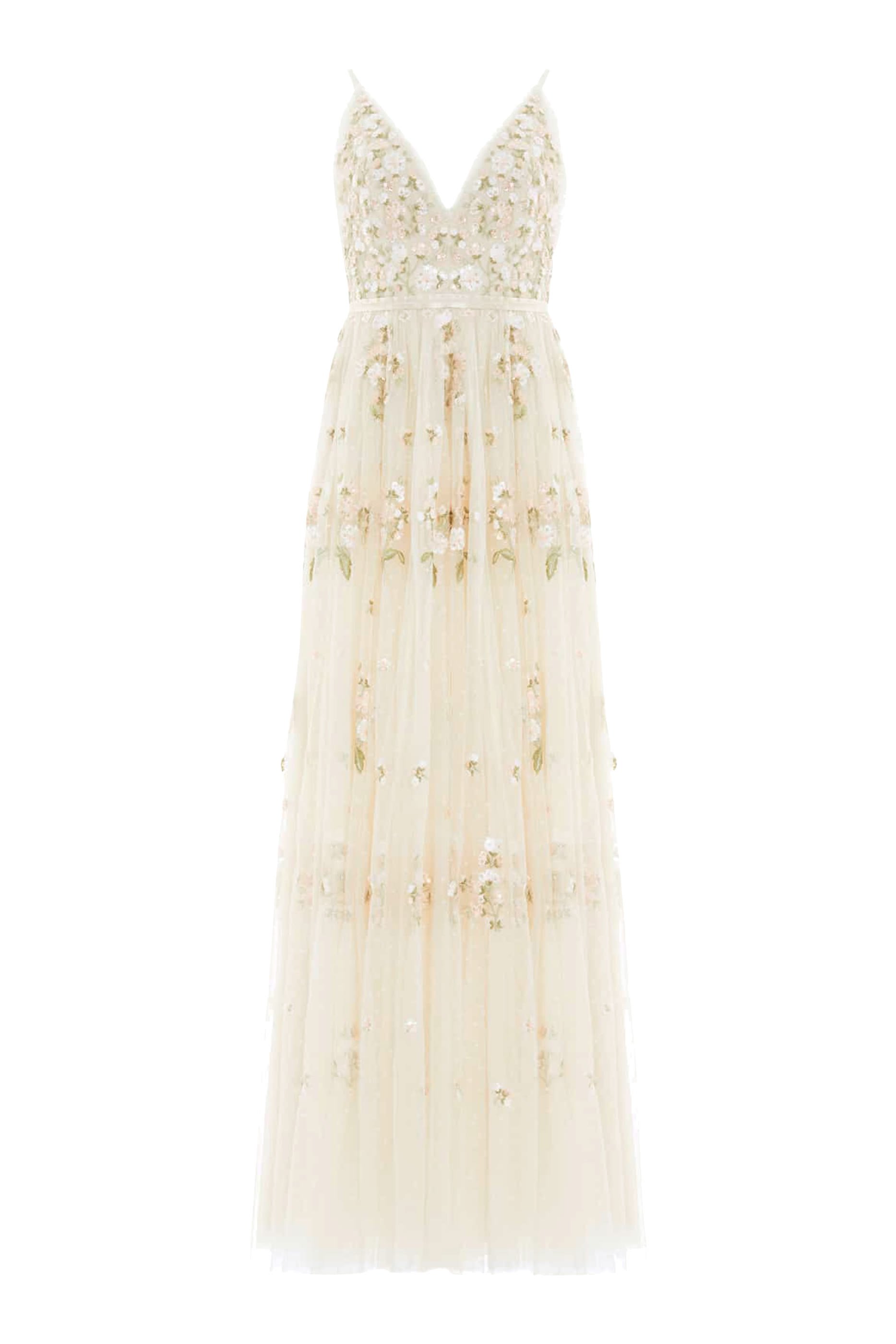 فستان سهرة طويل بتصميم كاميسول بنقشة زهور