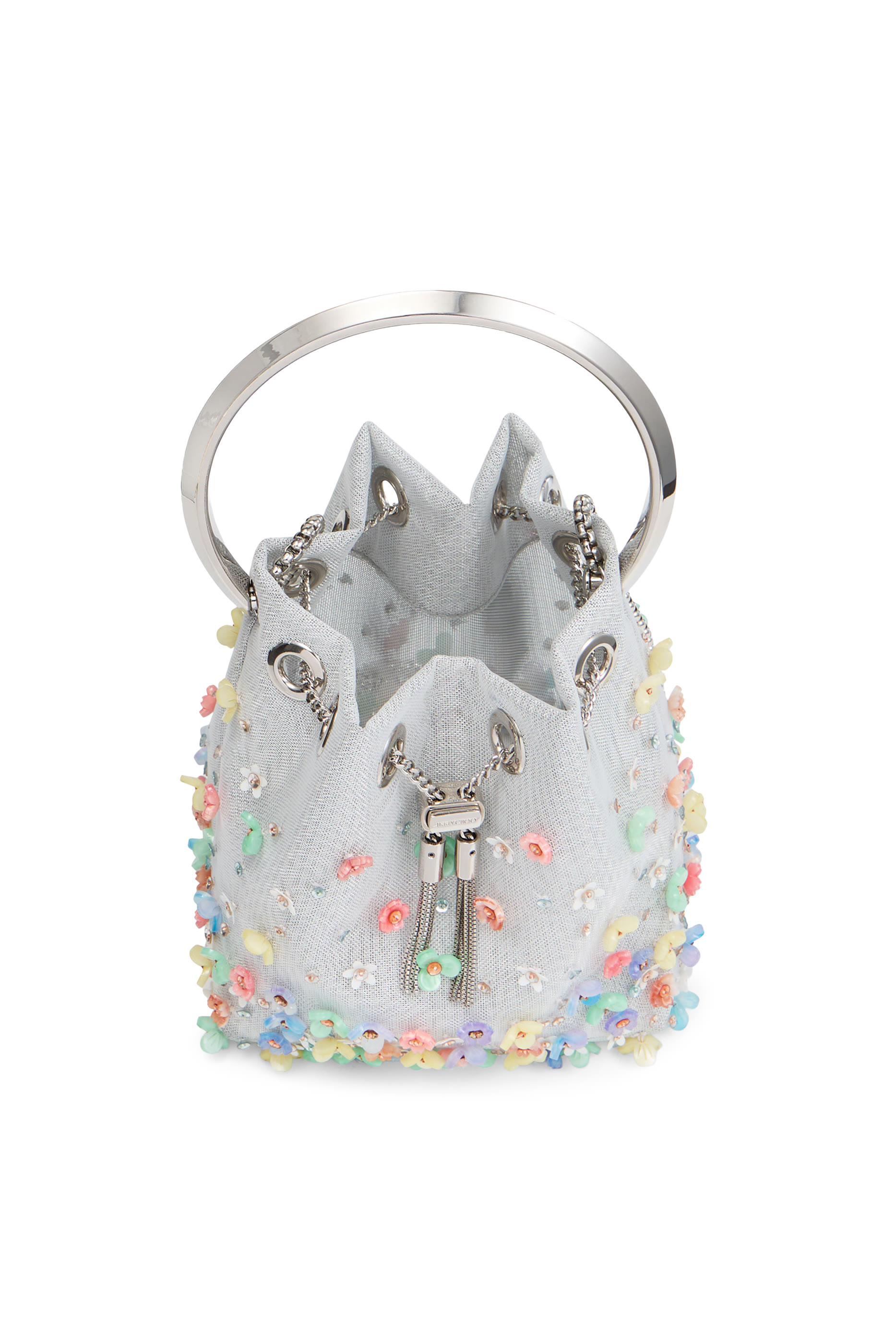 حقيبة بون بون بزهور مطرزة قماش شبكي