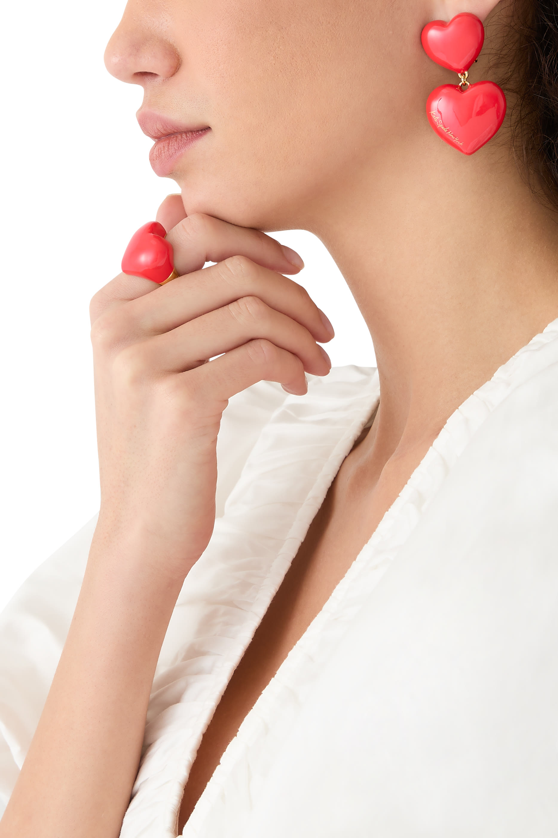 أقراط هارت يو بتصميم مزدوج متدلي