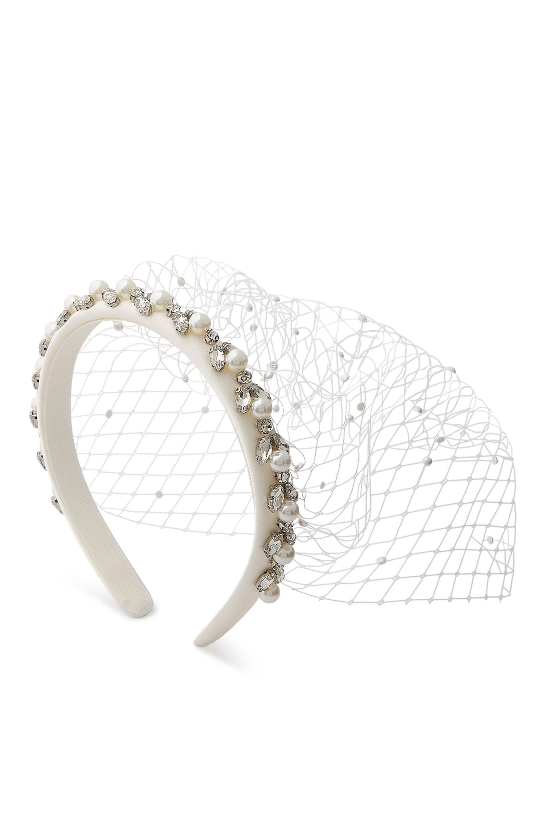 Pearl Embellished Veil Headband