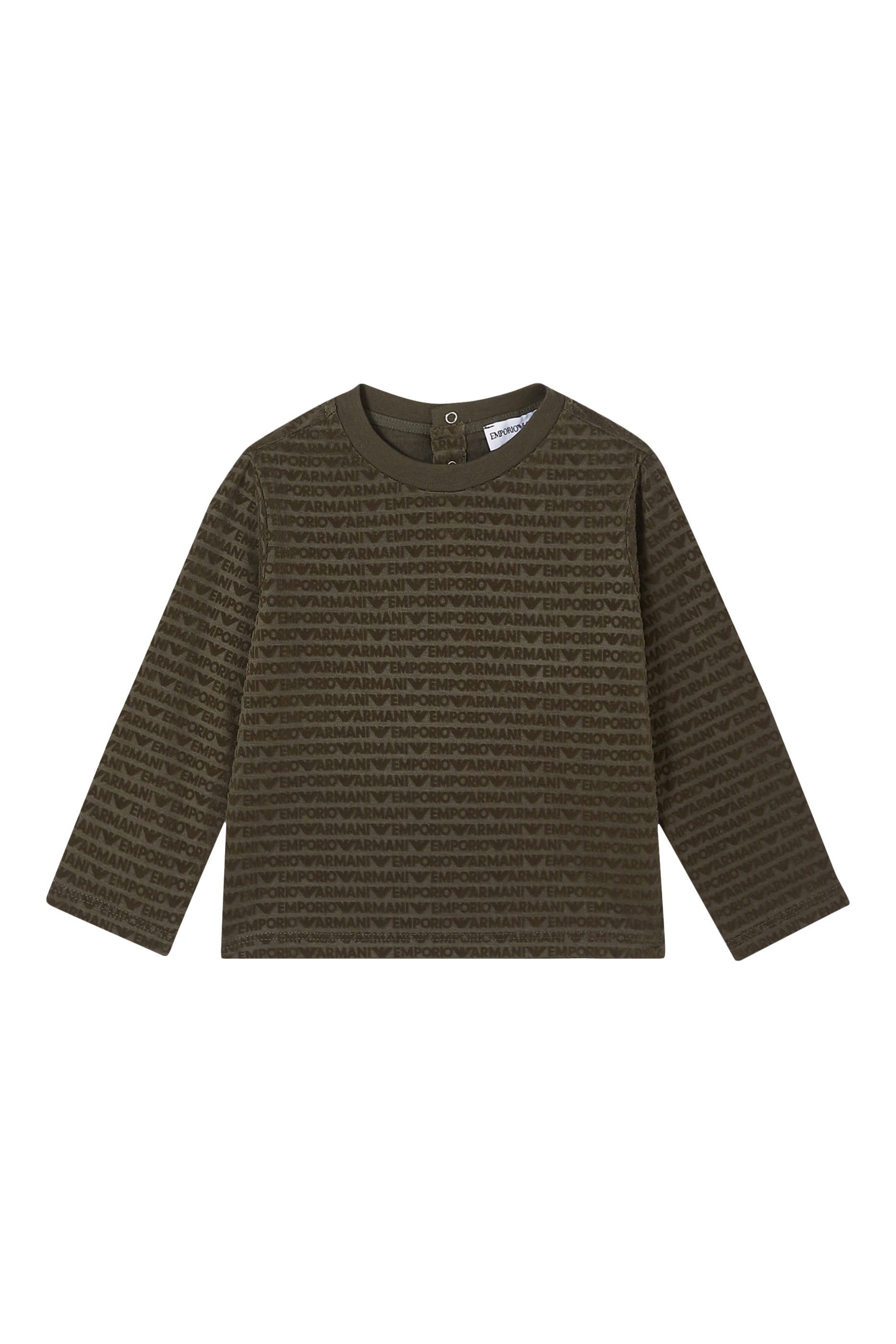 تيشيرت بنقشة شعار الماركة بالكامل للأطفال