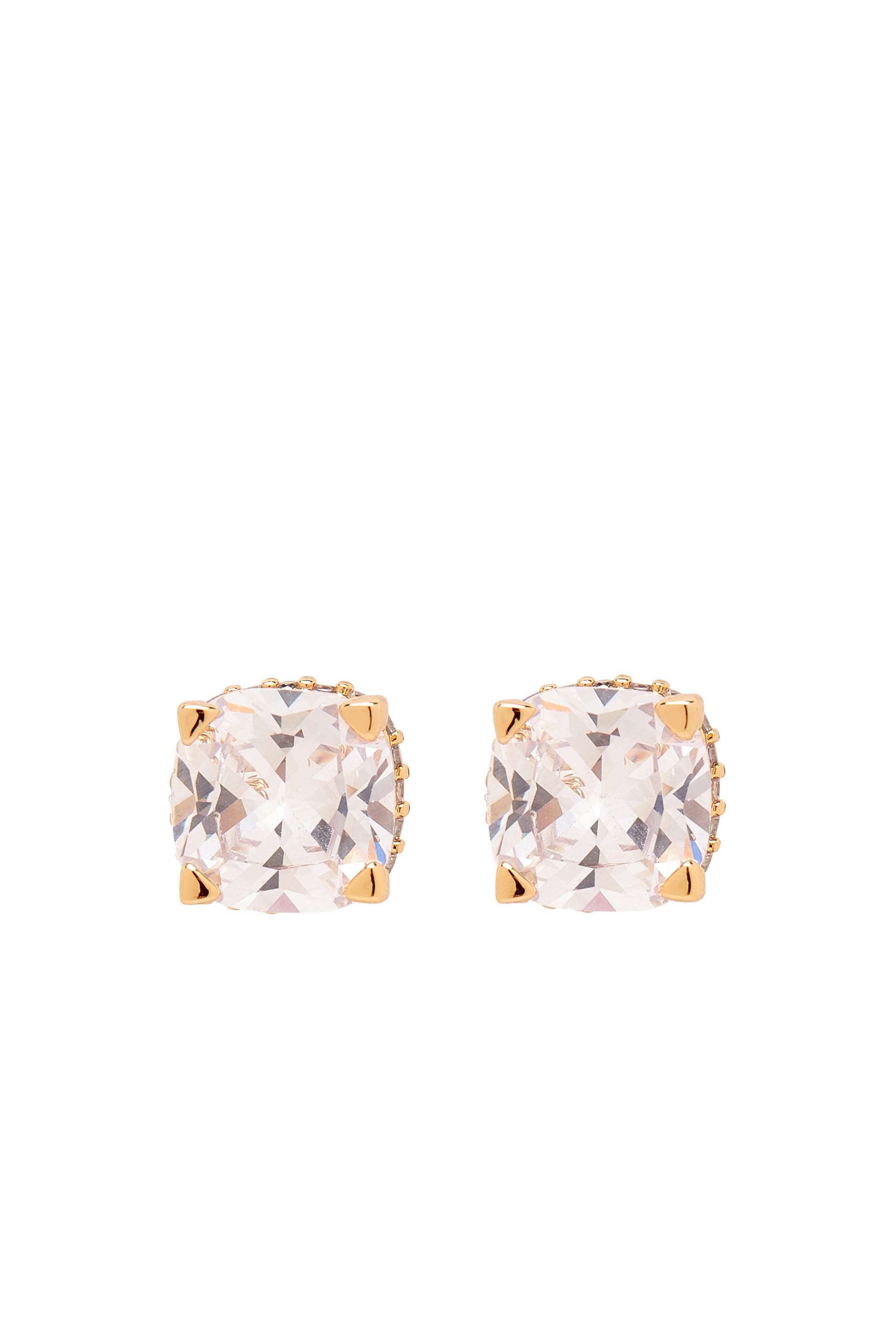Little Luxuries Square Studs, Plated Metal & Cubic Zirconia