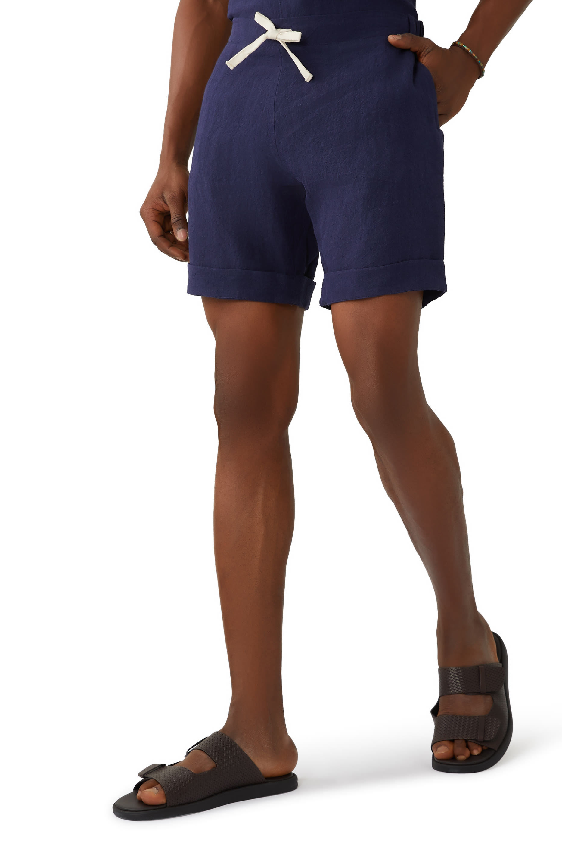 شورت برباط تضييق كتان