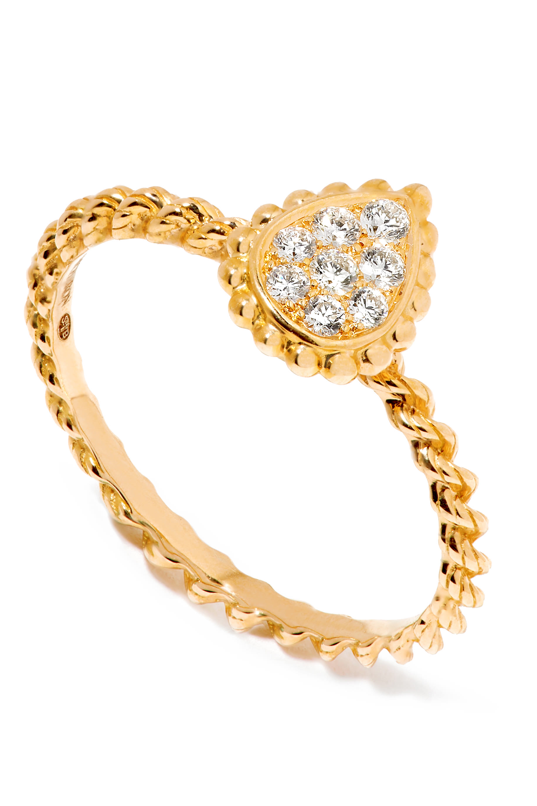 خاتم سيربنت بوهيم مرصع بالماس ذهب وردي عيار 18