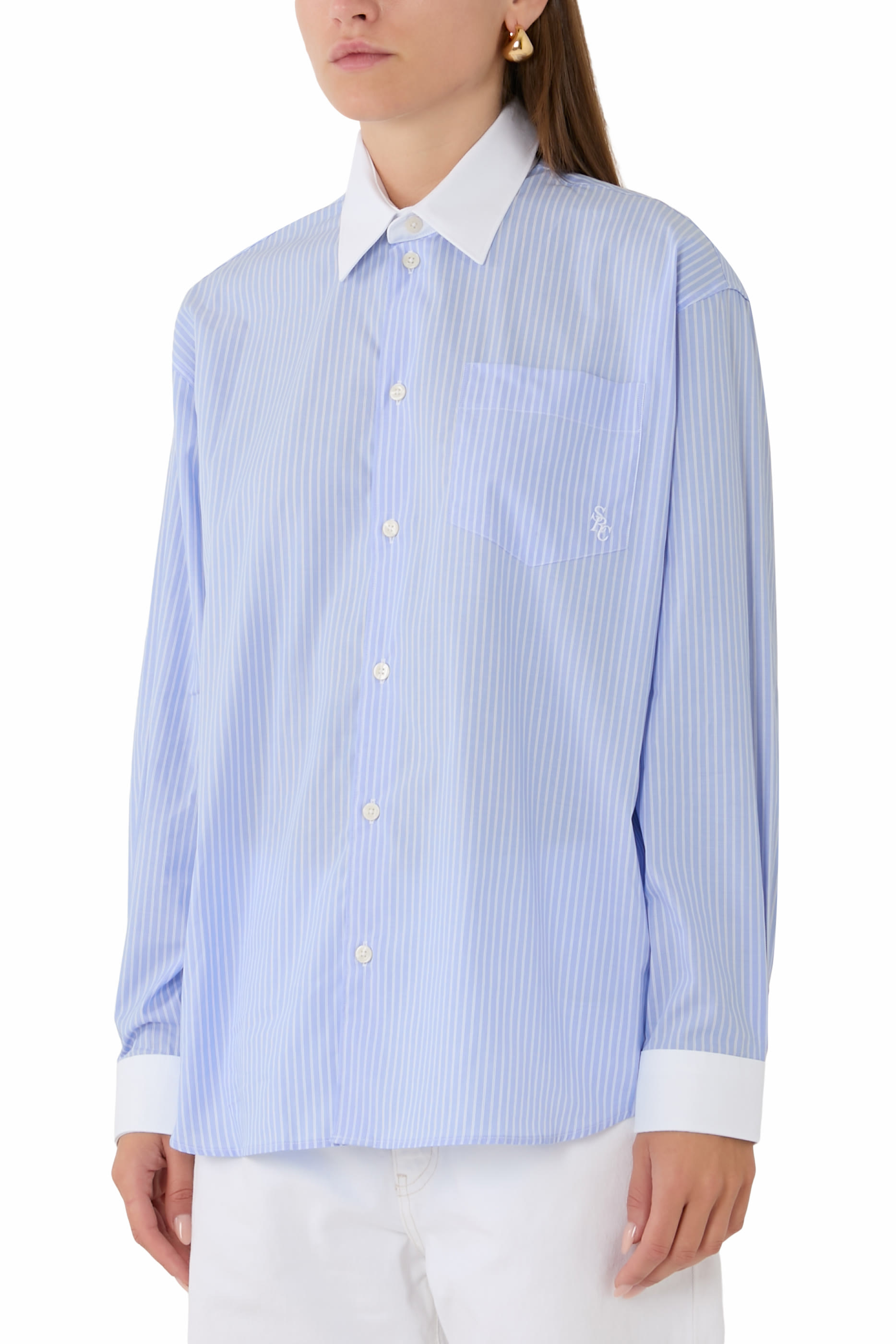 قميص بقصة فضفاضة قطن