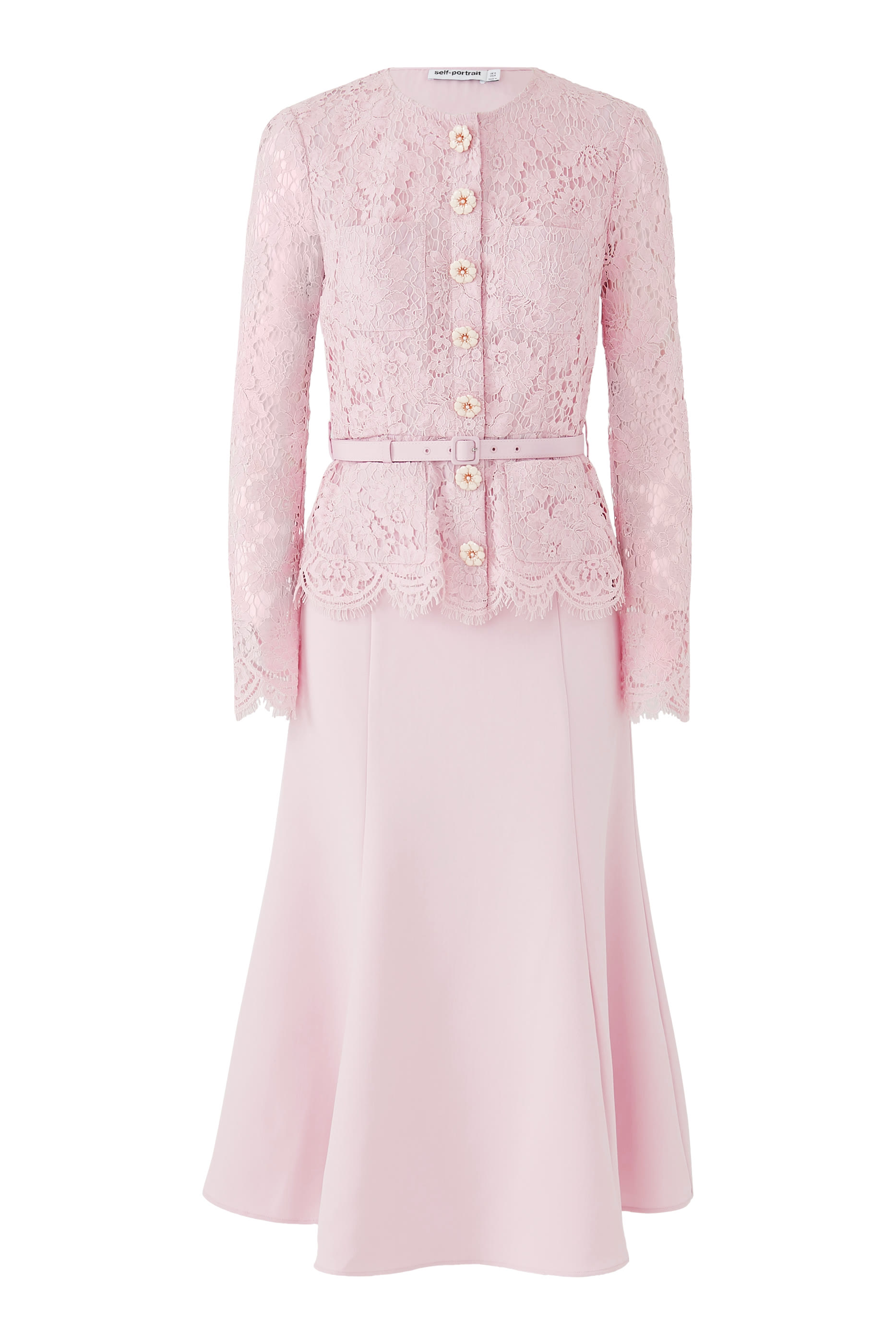 فستان متوسط الطول بقصة مستقيمة دانتيل