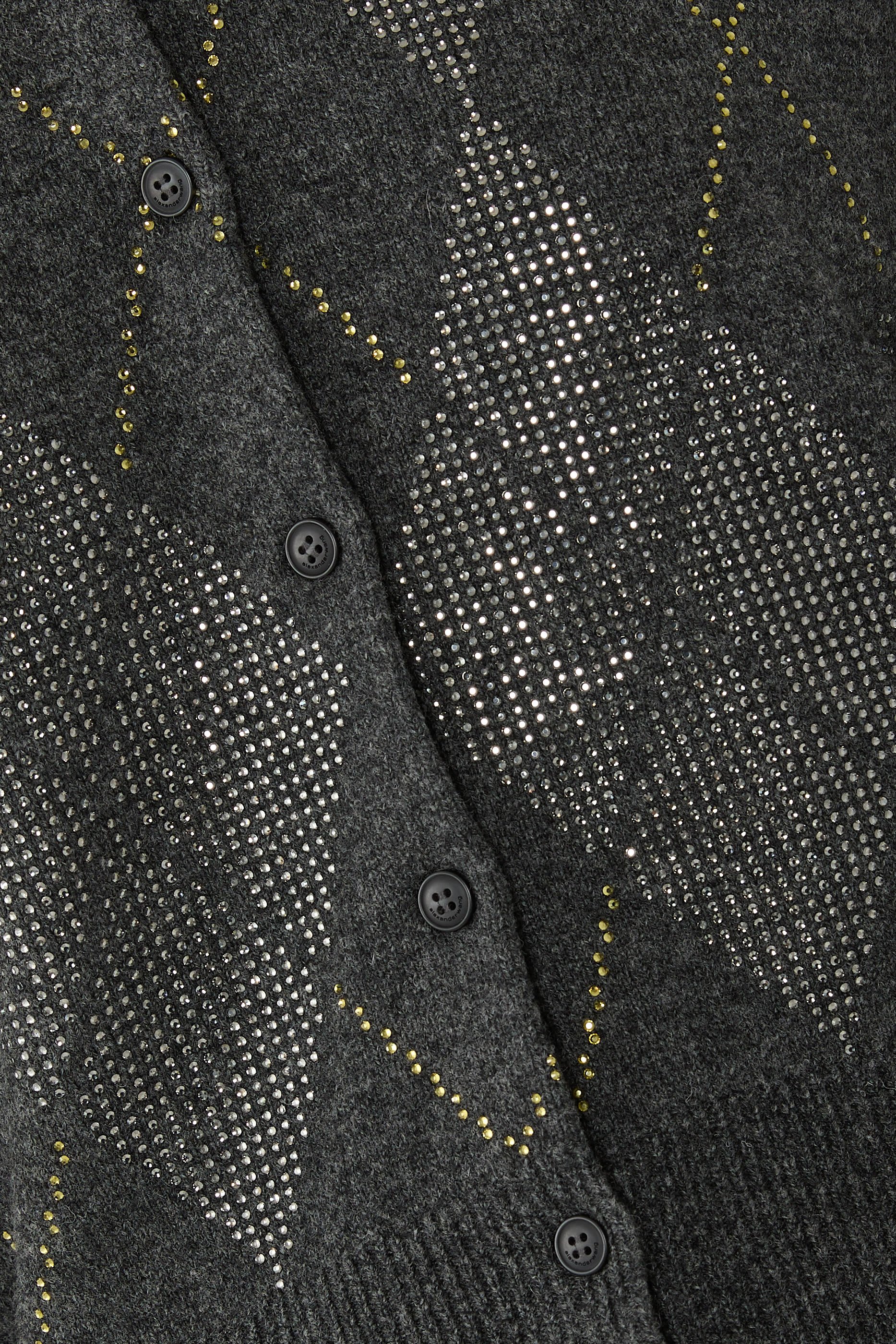 كارديغان بقصة قصيرة مرصع بكريستال مثبت حراريا