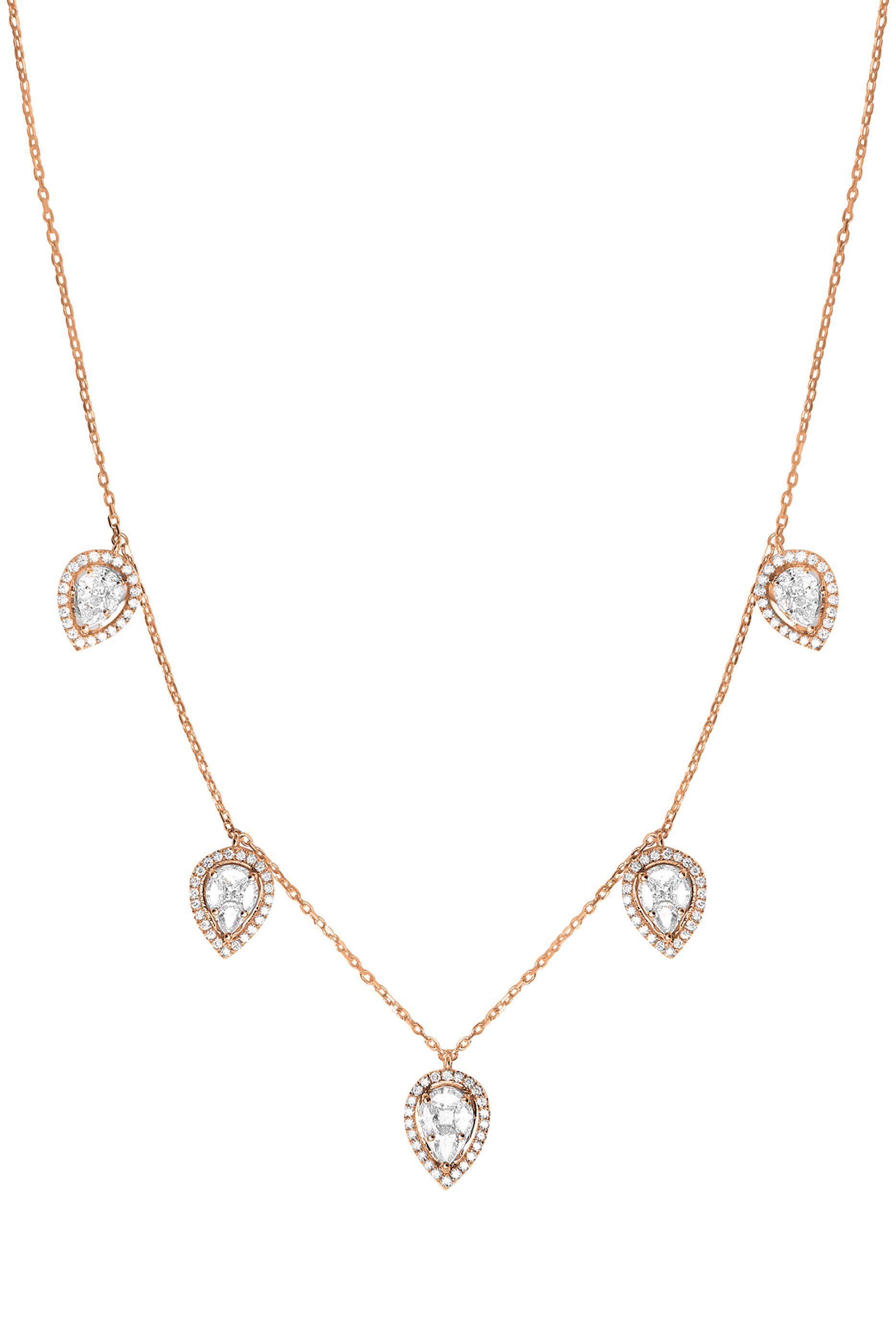&Eacute;clat Choker 5 Pears, 18k Rose Gold & Diamonds