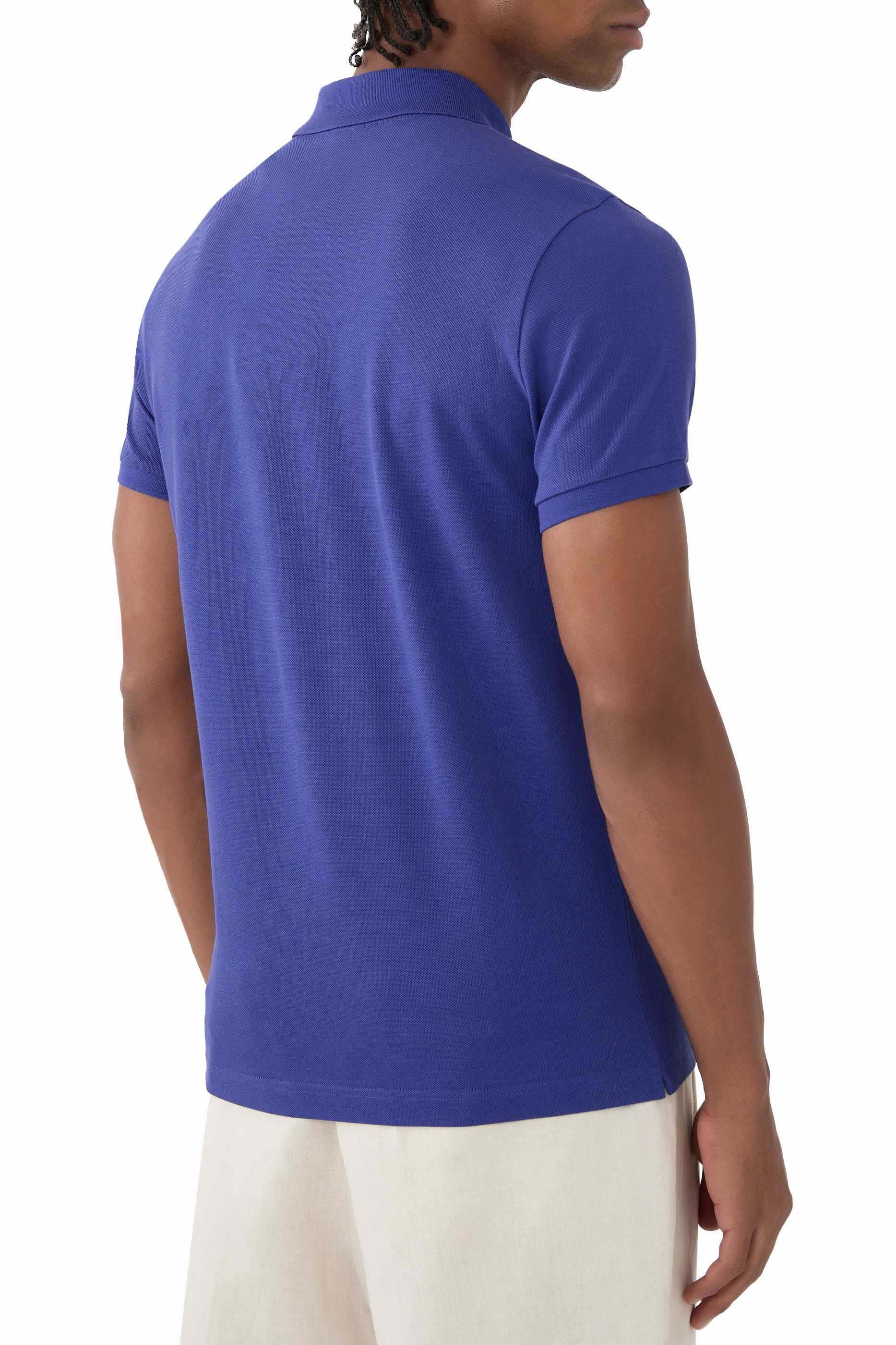 قميص بولو برقعة شعار الماركة قطن