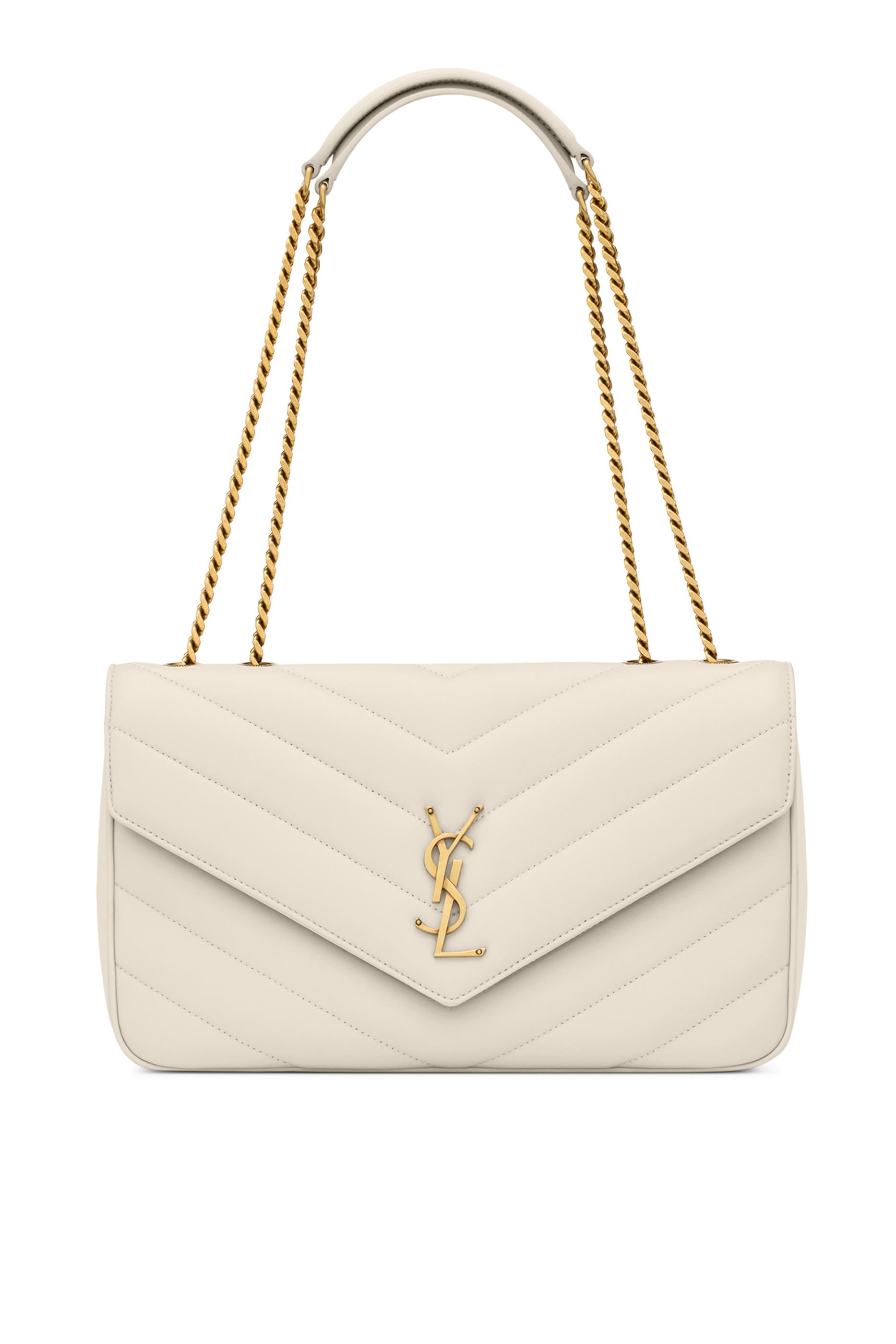 حقيبة لولو متوسطة بحمالة سلسلة جلد حمل مبطن