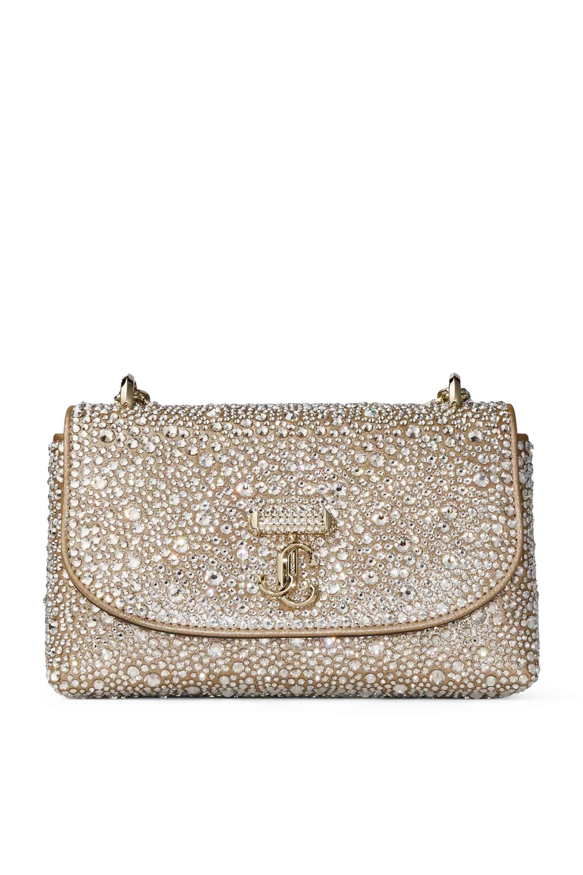 Curve Embellished Chain Crossbody Bag