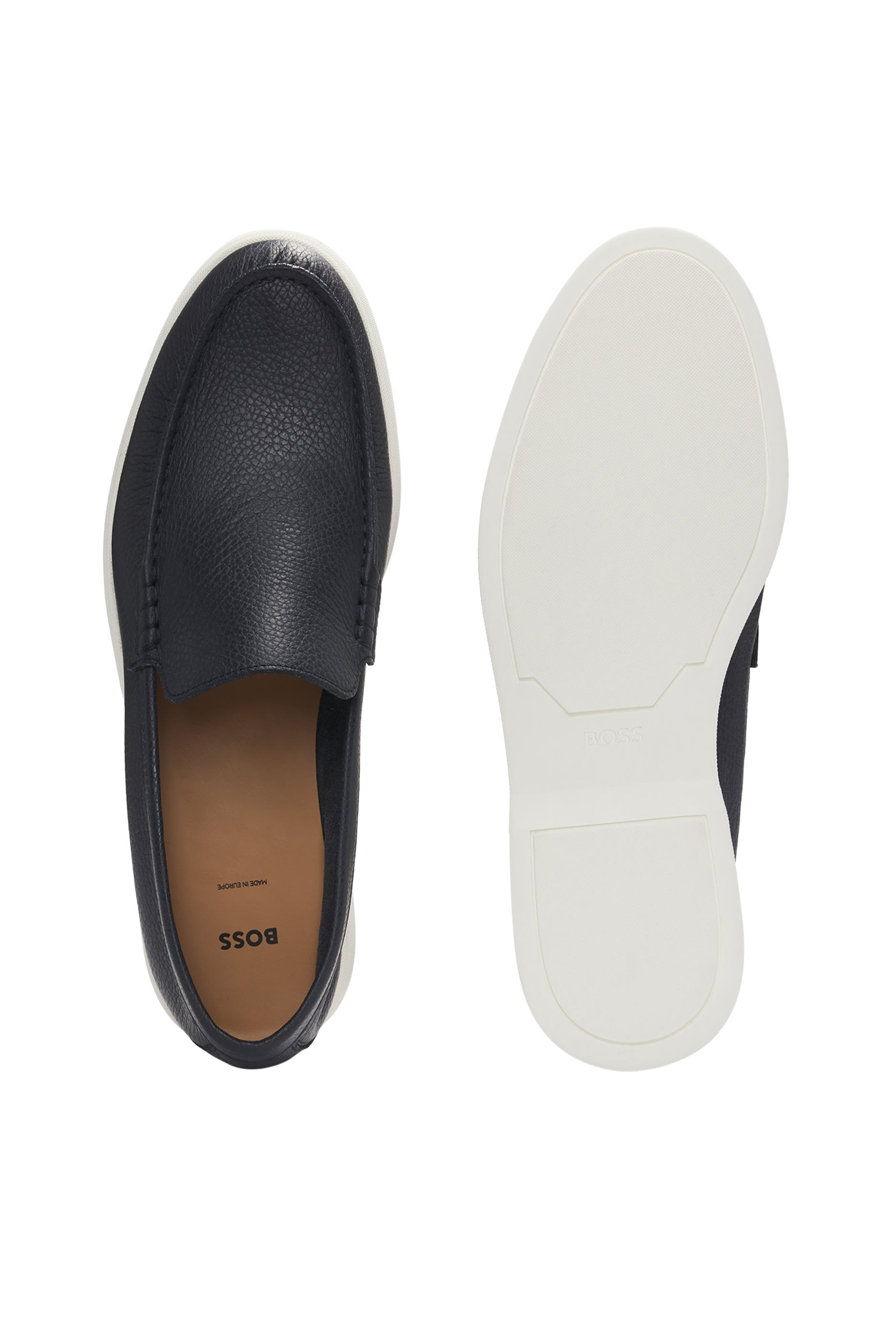 حذاء موكاسين جلد بارز الملمس