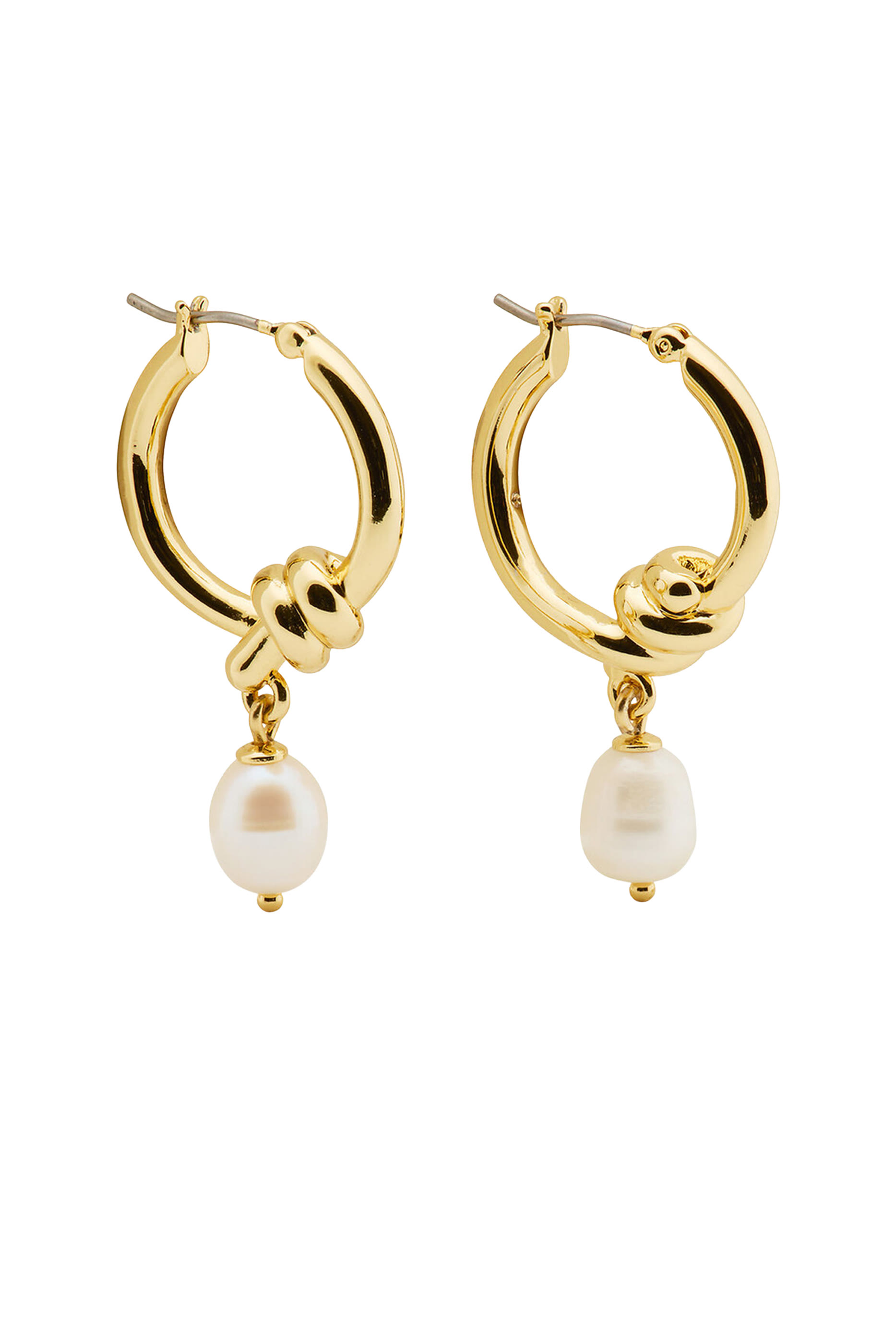 أقراط روبس اند نوتس متدلية مزينة بأحجار بافيه ولؤلؤ مياه عذبة، معدن مطلي