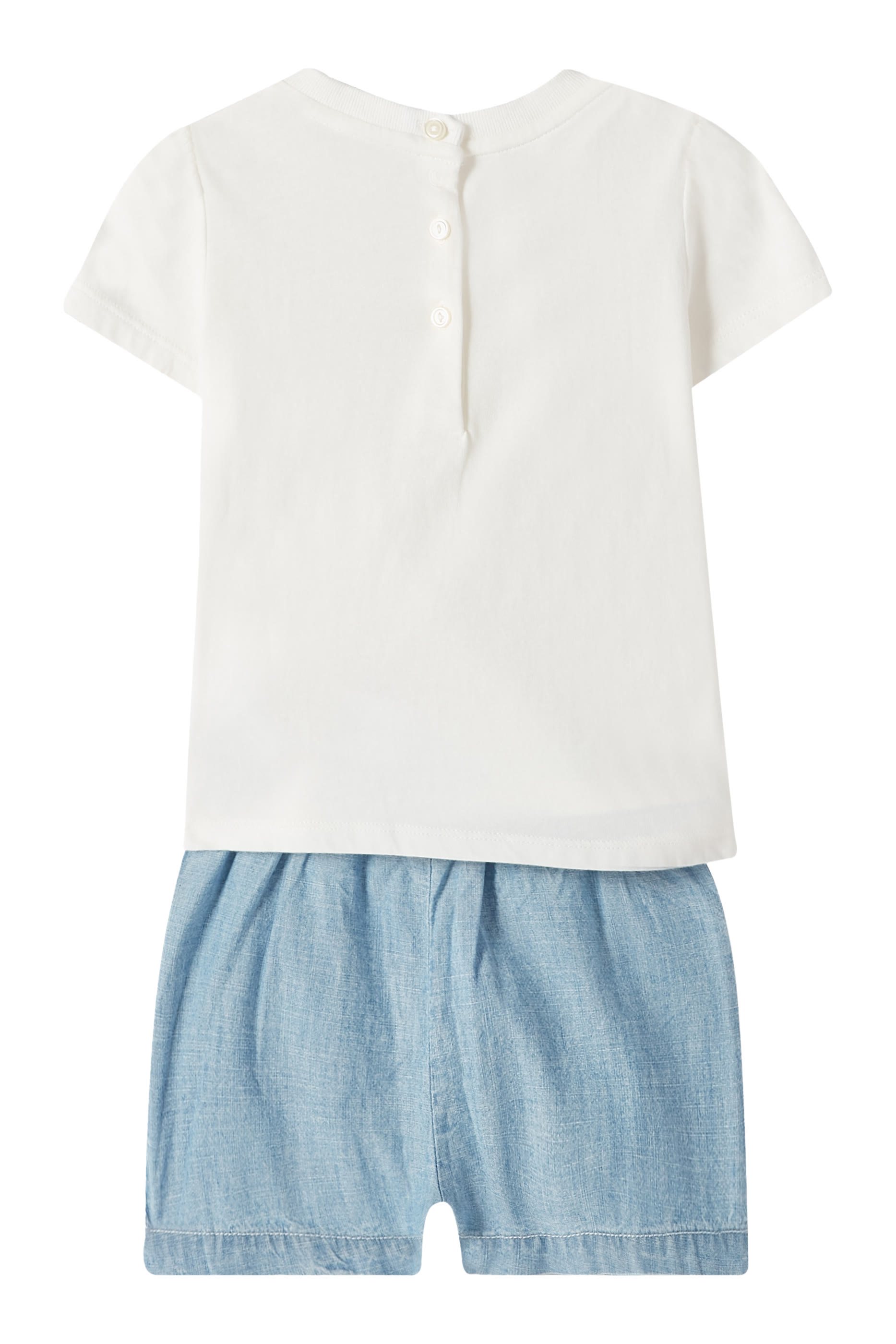 طقم تيشيرت وشورت بطبعة دب للأطفال